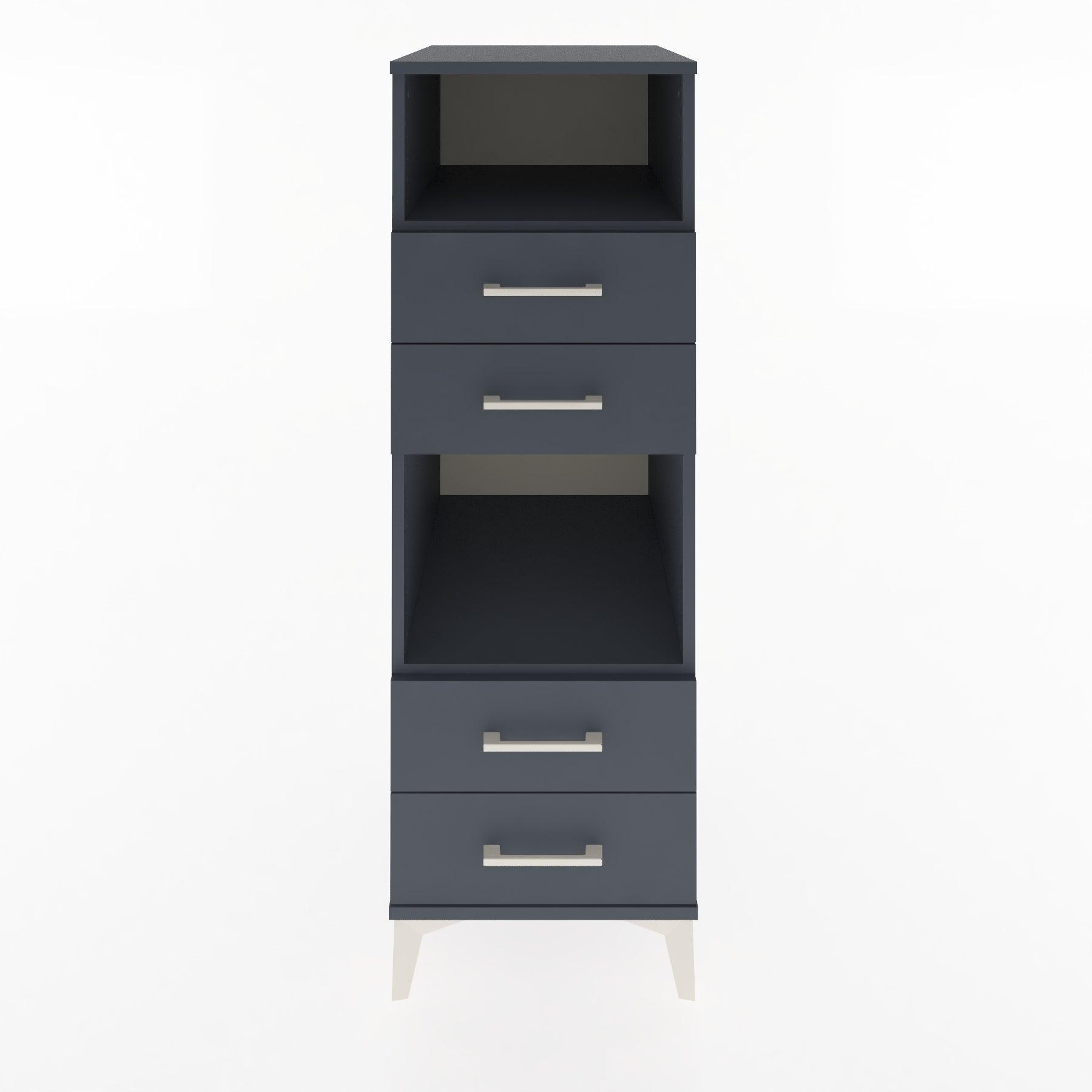 Woodntry Modular Cabinet Anthracite 44x30x122 cm with Drawers and Shelves CR120-2