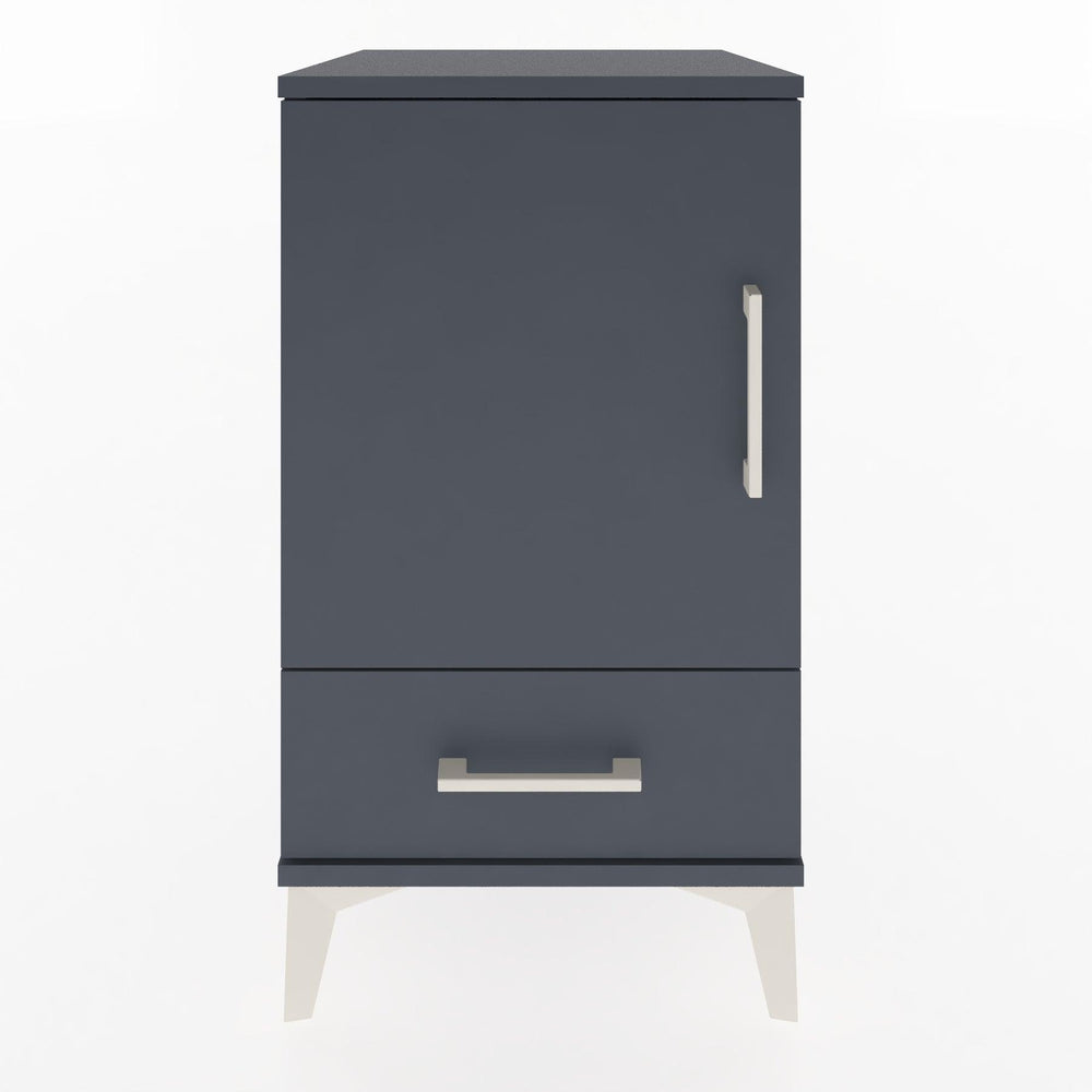 Woodntry Modüler Komodin Antrasit 44x44x68 cm Kapaklı ve Çekmeceli KC20-2