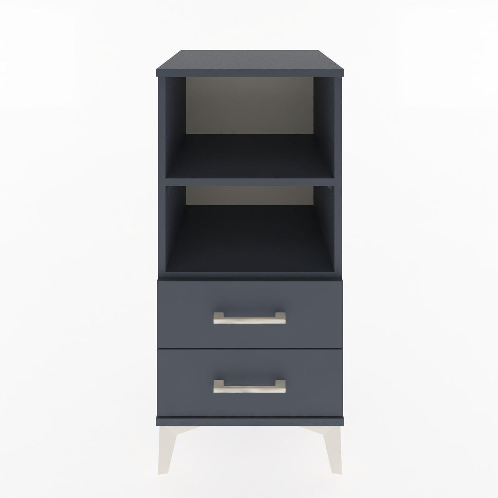 Woodntry Modular Nightstand Anthracite 44x44x84 cm with Drawers and Shelves CR20-2