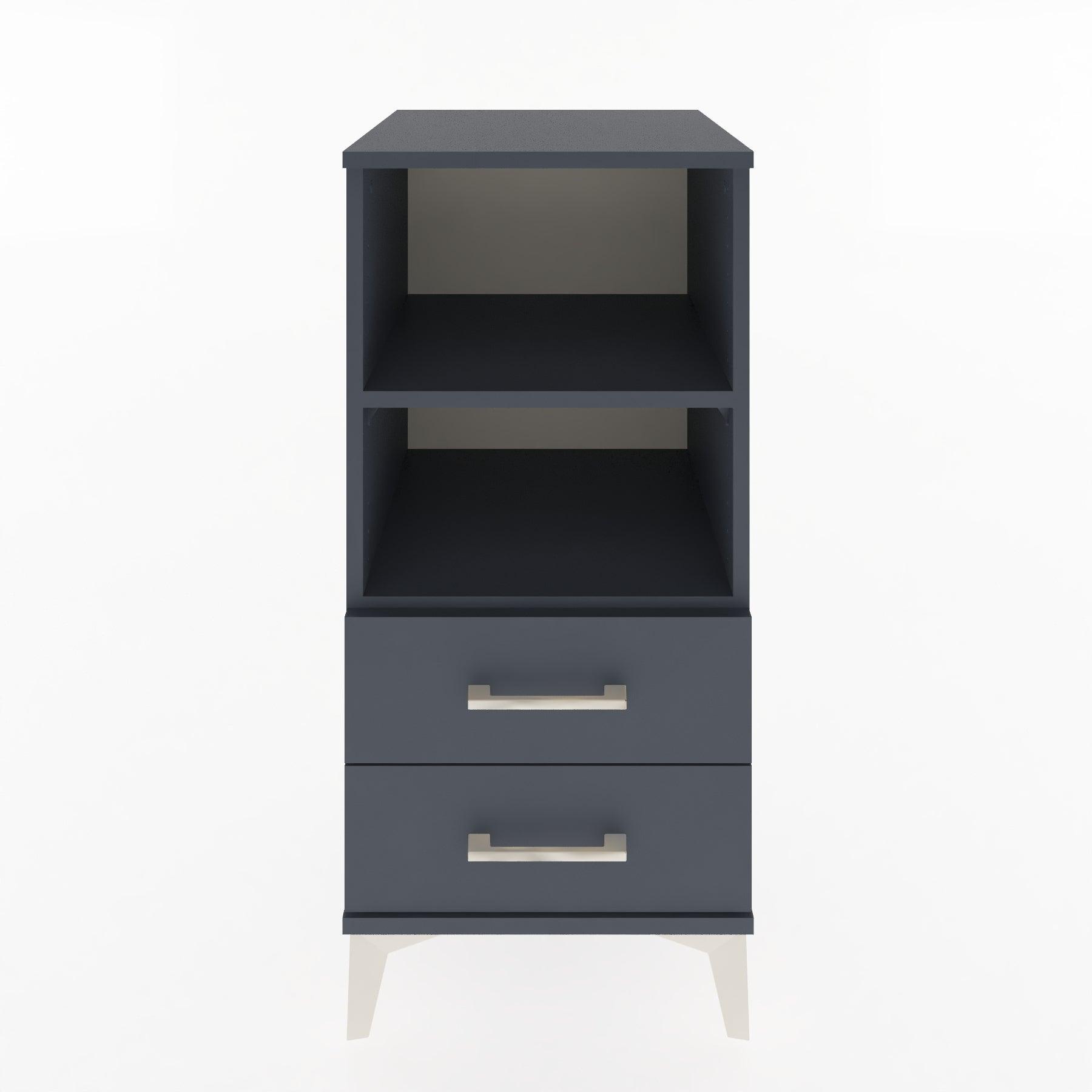 Woodntry Modular Nightstand Anthracite 44x44x84 cm with Drawers and Shelves CR20-2