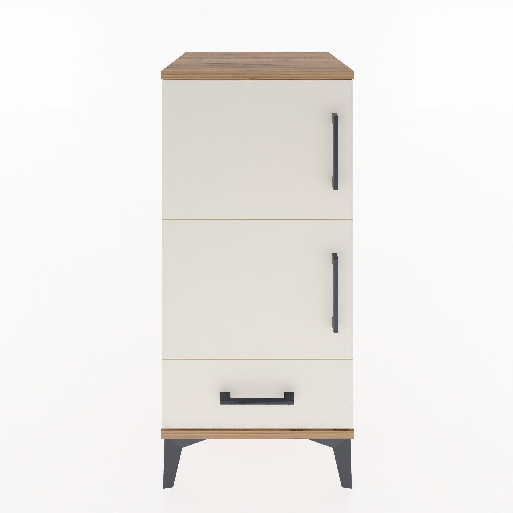 Woodntry Modular Nightstand Pine 44x44x84 cm with Cover and Drawer KC42-3