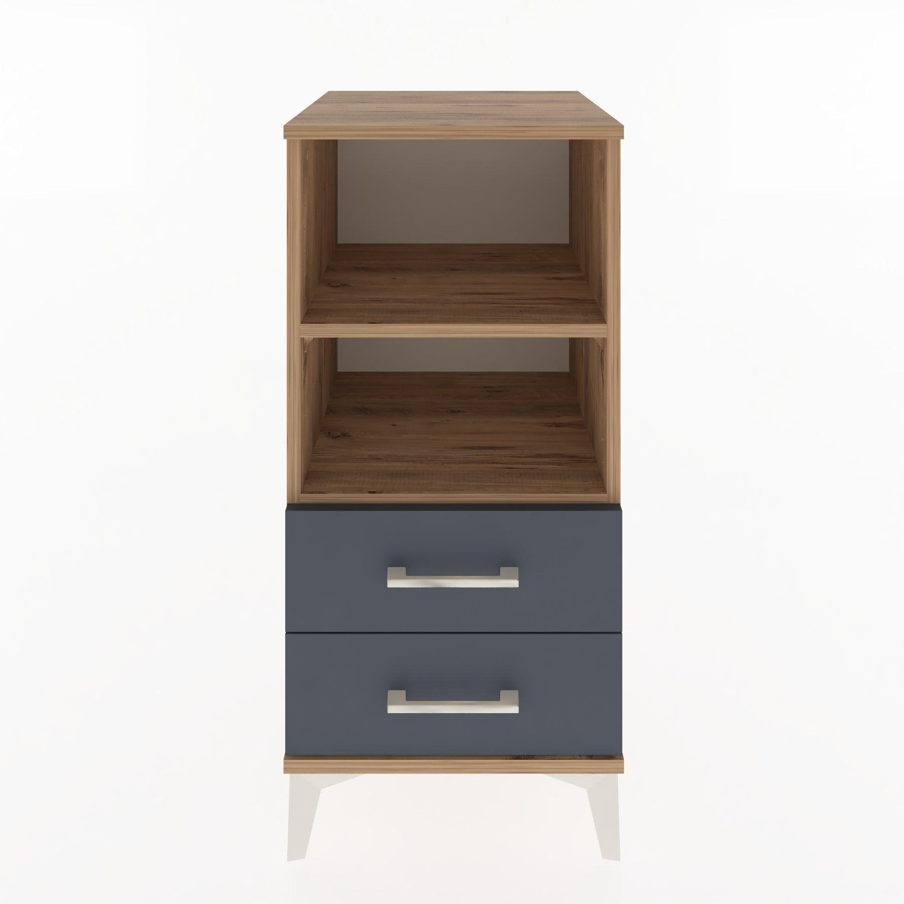 Woodntry Modular Nightstand Pine 44x44x84 cm with Drawers and Shelves CR20-3