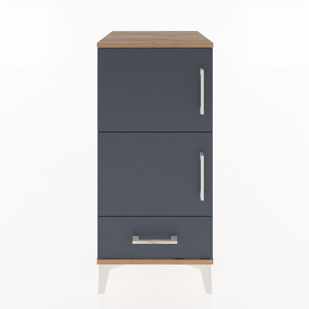 Woodntry Modüler Komodin Çam 44x44x84 cm Kapaklı ve Çekmeceli KC42-3