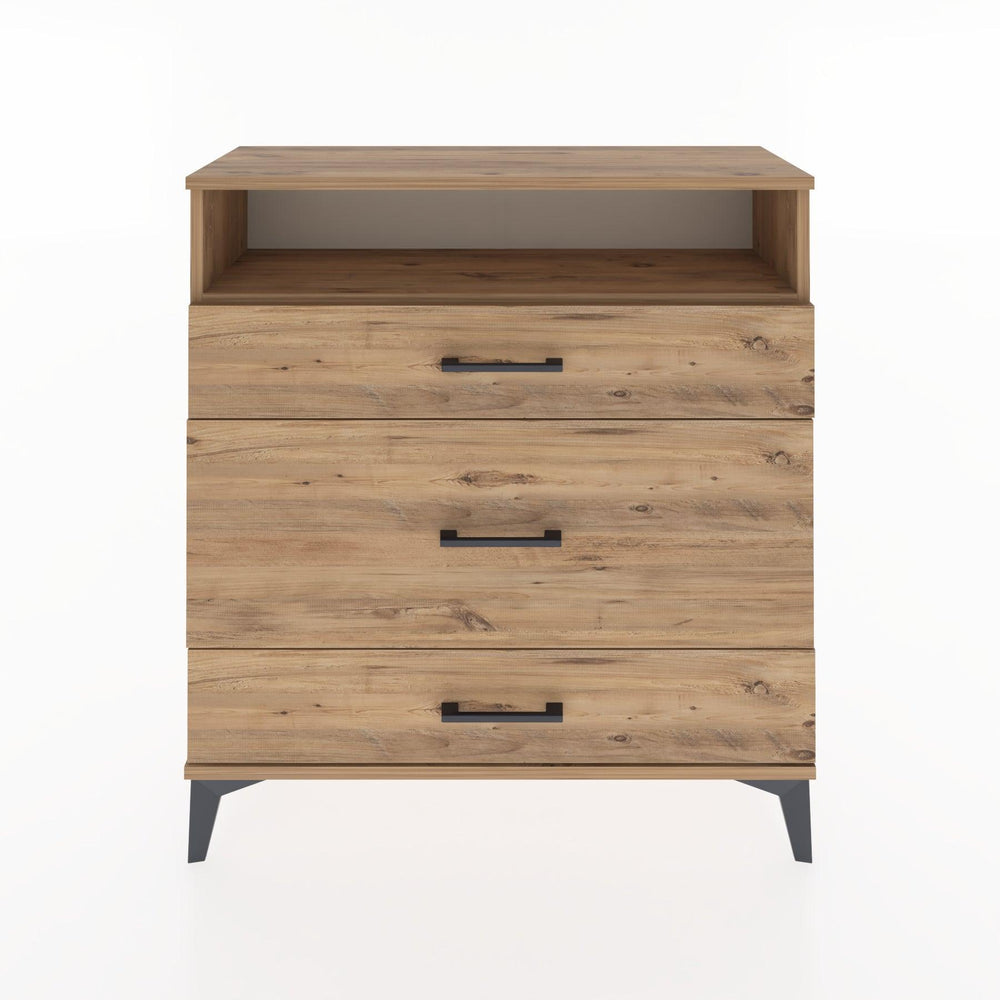 Woodntry Modüler Şifonyer Çam 88x30x84 cm Çekmeceli ve Raflı CR20-3