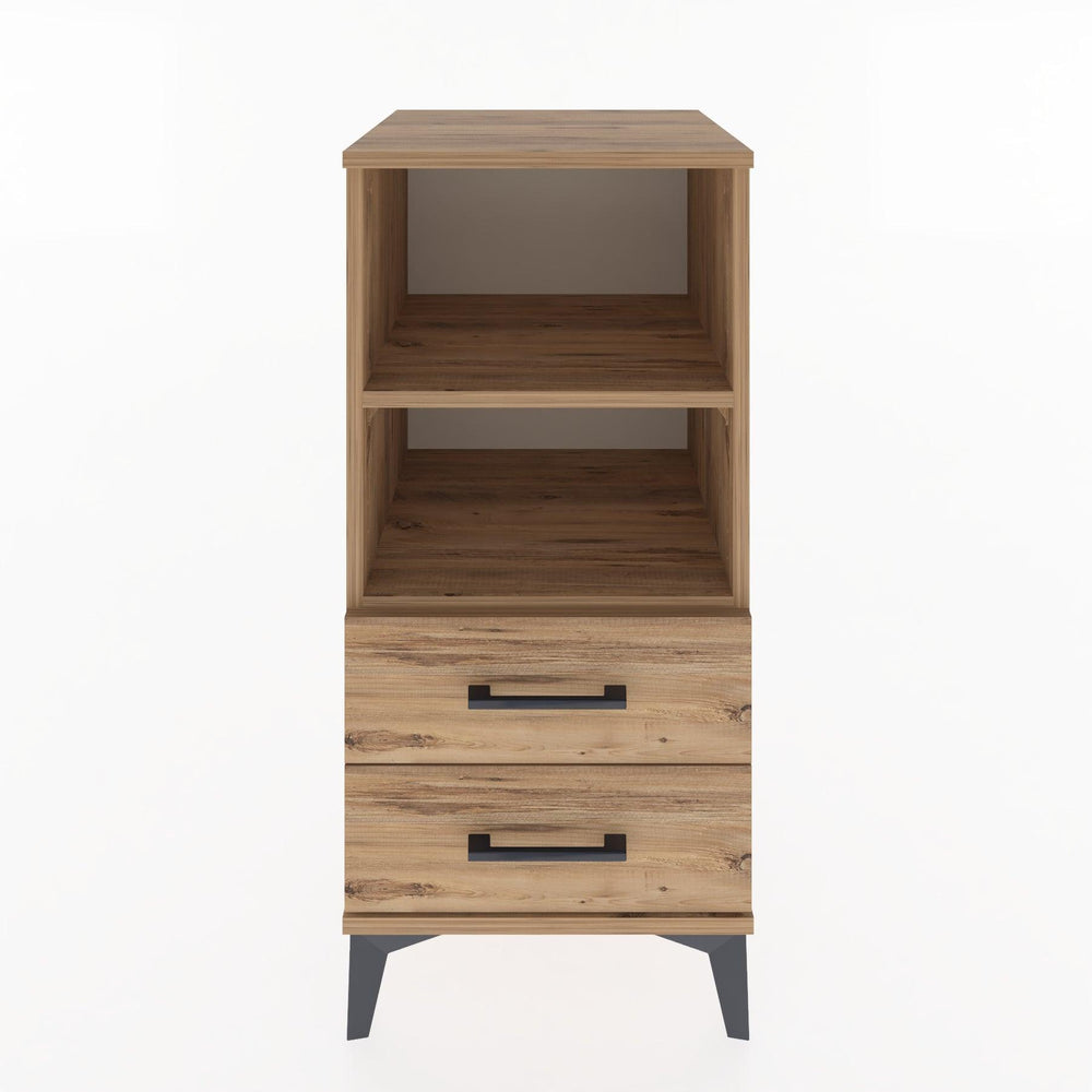 Woodntry Modular Nightstand Pine 44x44x84 cm with Drawers and Shelves CR20-3