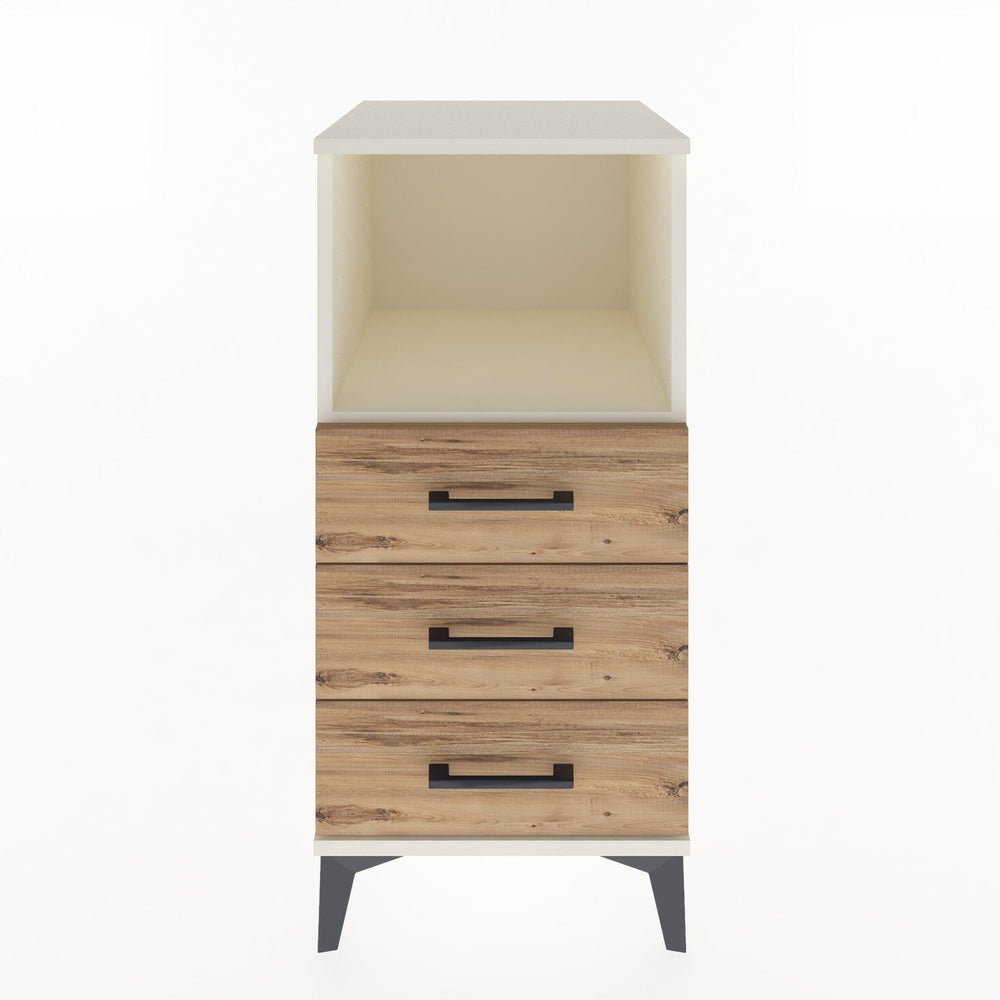 Woodntry Modular Nightstand Moonstone 44x44x84 cm with Drawer and Shelf CR21-1