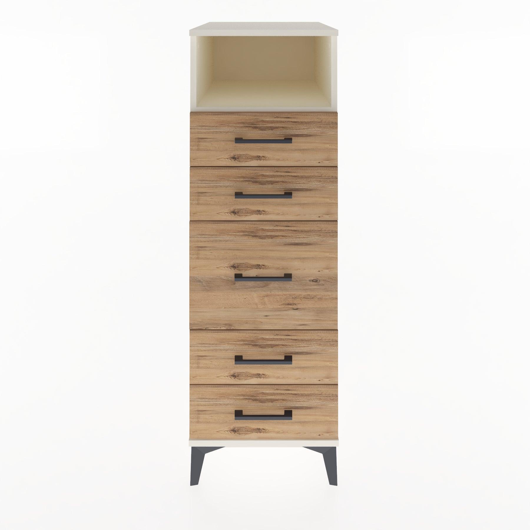 Woodntry Modular Cabinet Moonstone 44x30x122 cm with Drawers and Shelves CR21-1