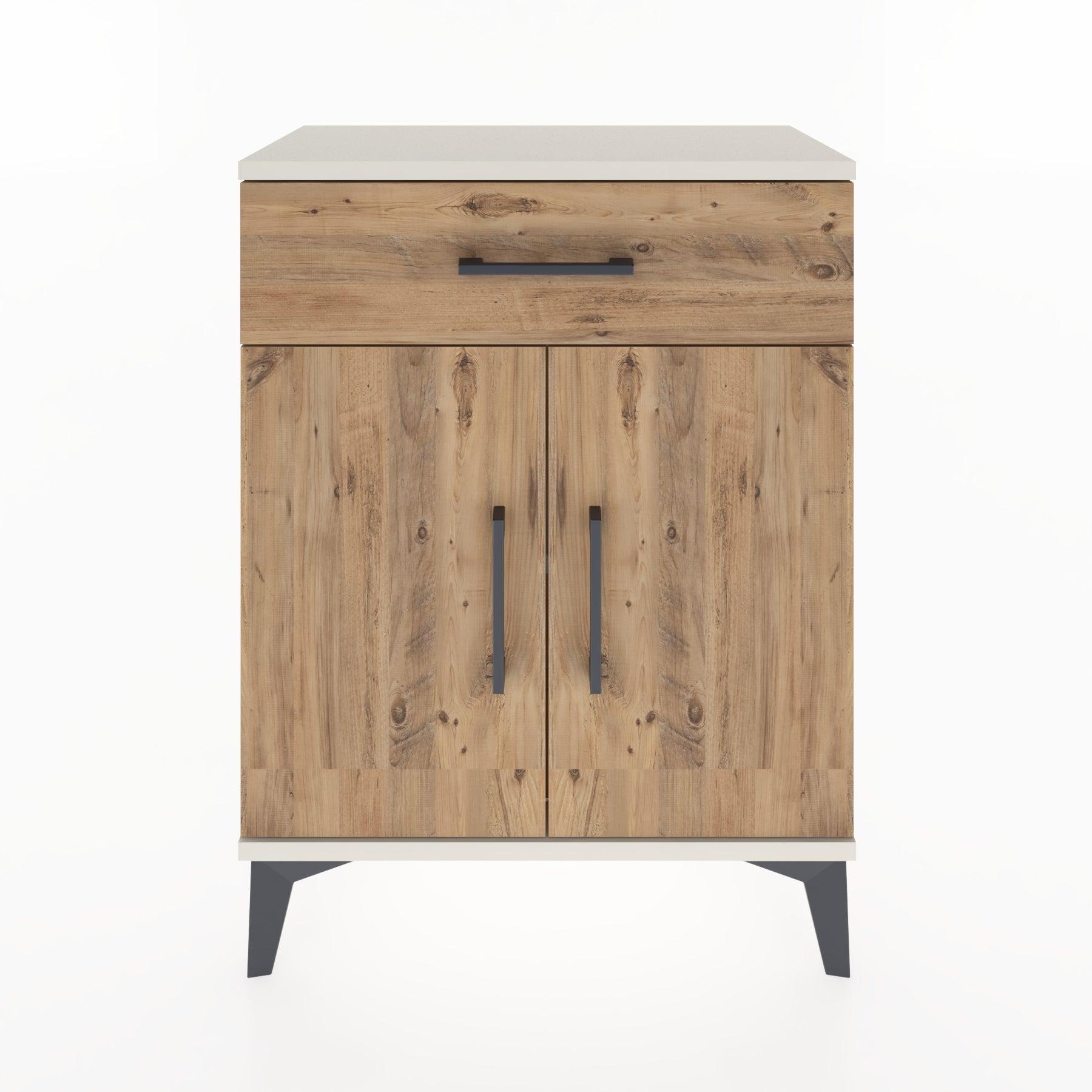 Woodntry Modular Nightstand Moonstone 60x30x68 cm with Cover and Drawer KC21-1