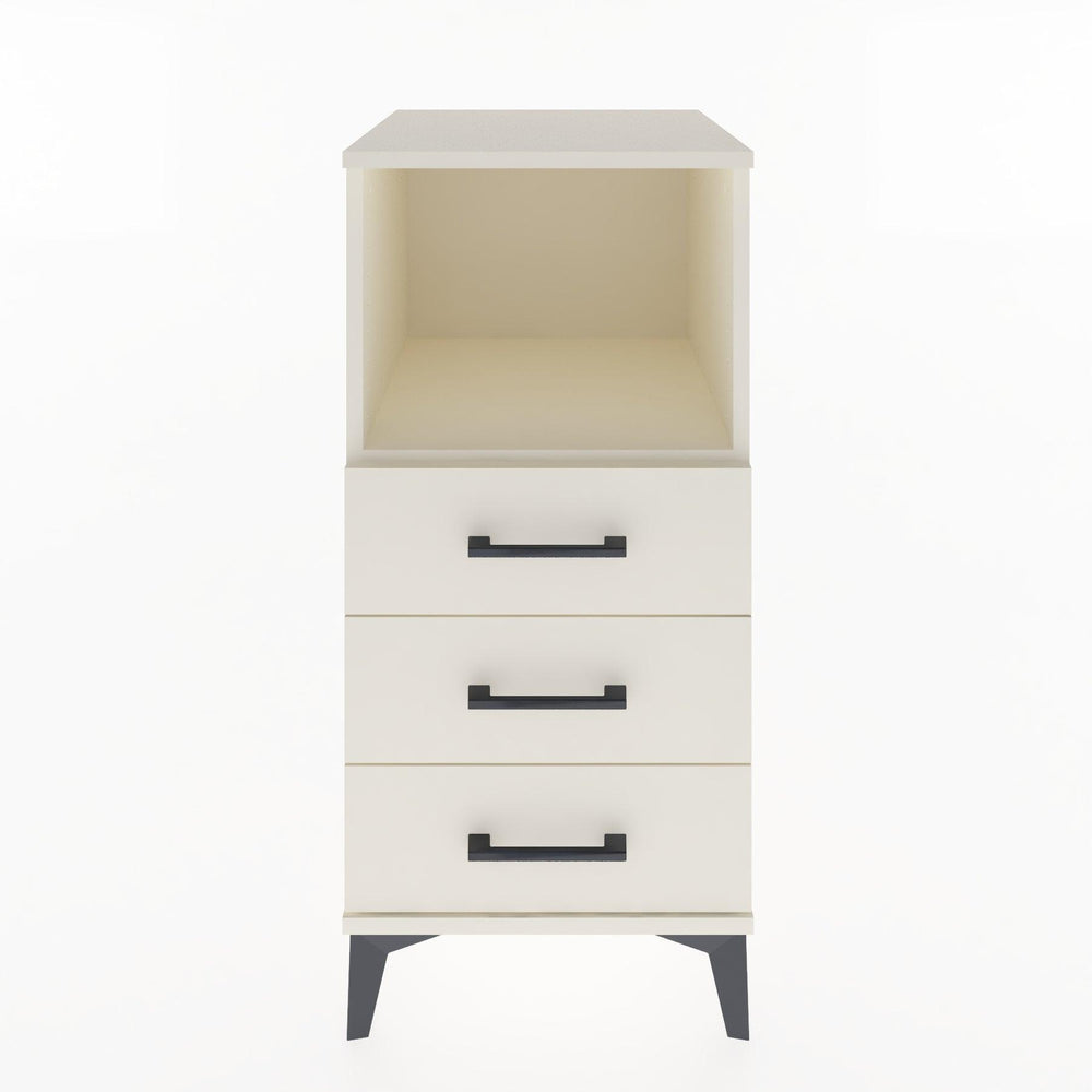 Woodntry Modular Nightstand Moonstone 44x44x84 cm with Drawer and Shelf CR21-1