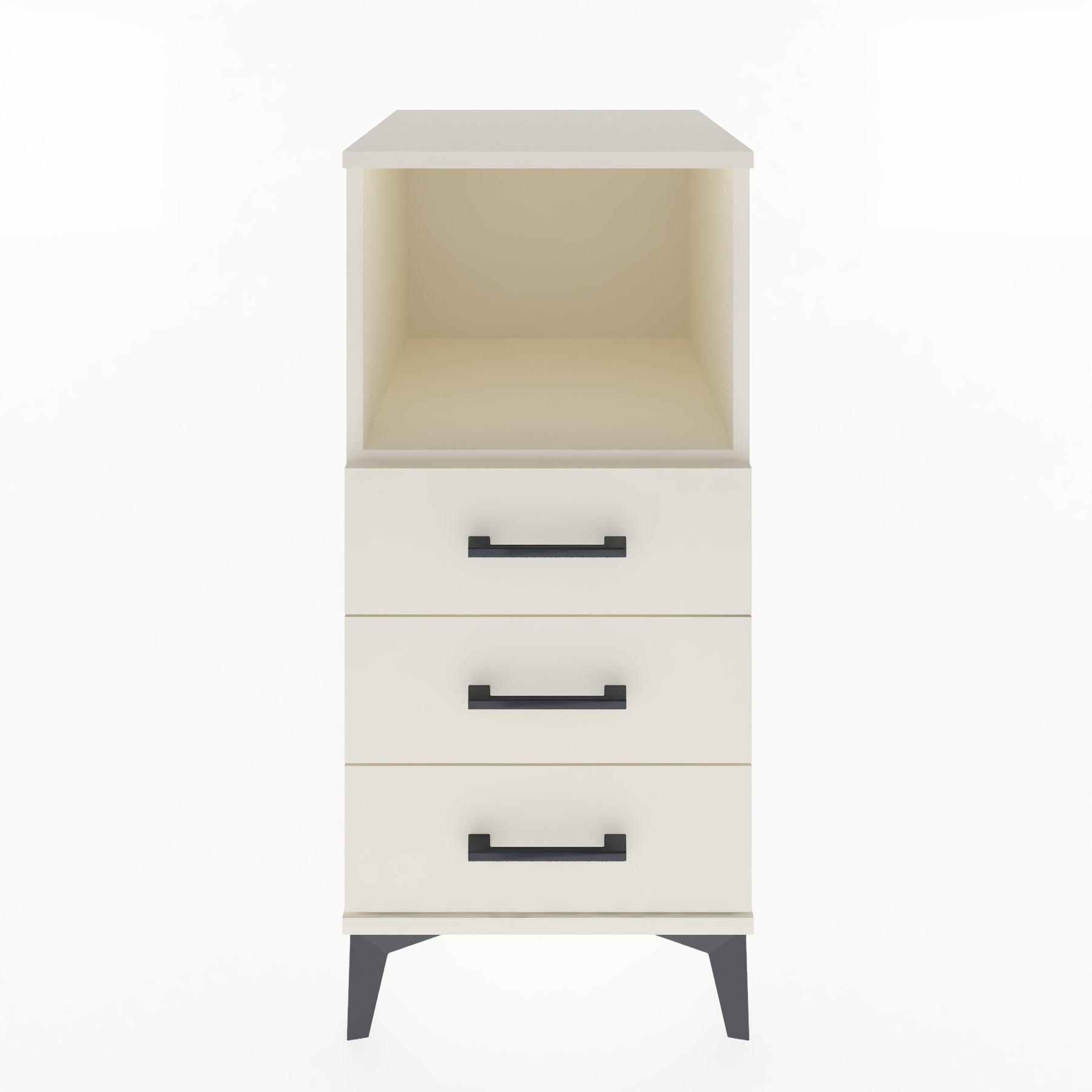 Woodntry Modular Nightstand Moonstone 44x44x84 cm with Drawer and Shelf CR21-1
