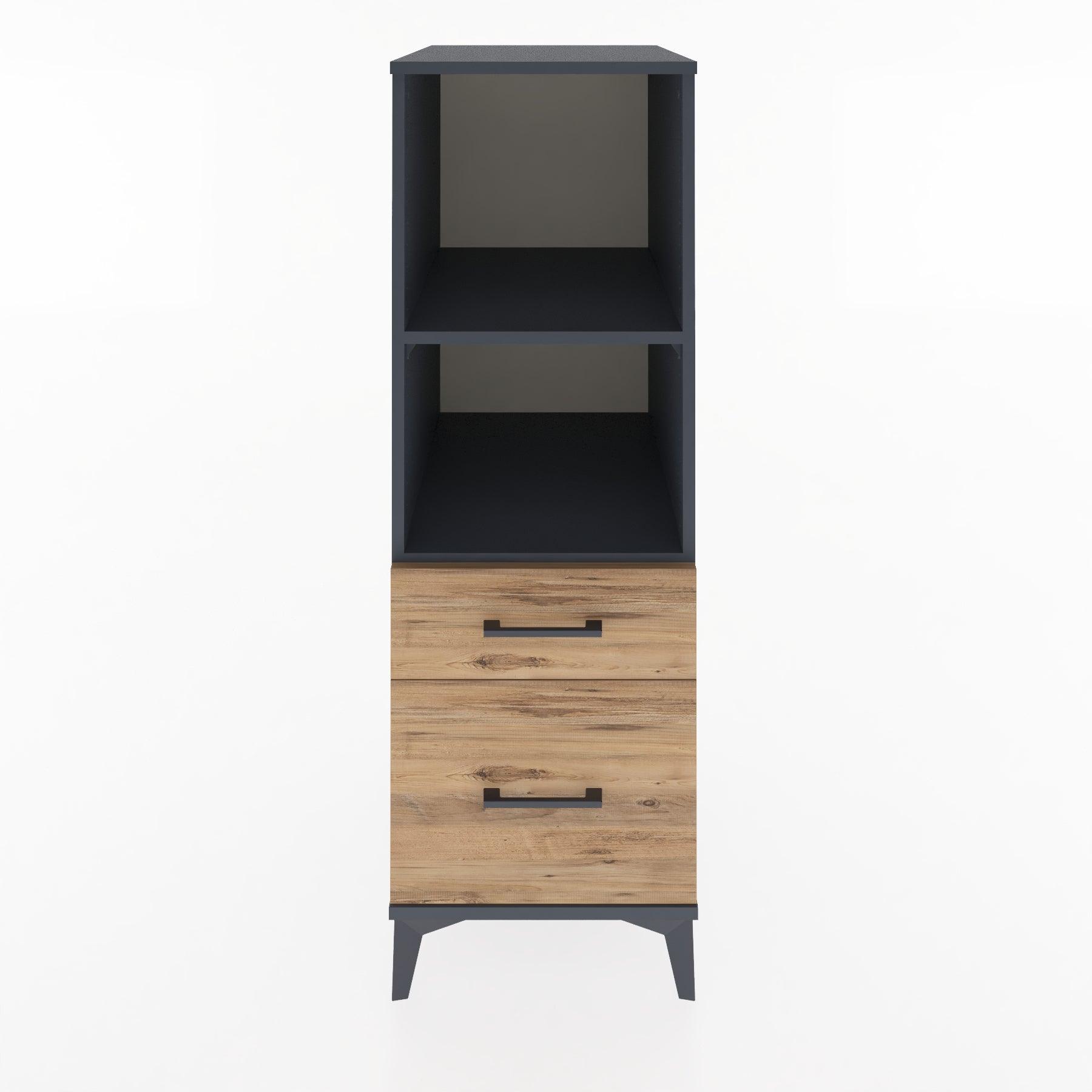 Woodntry Modular Cabinet Anthracite 44x30x122 cm with Drawers and Shelves CR71-2