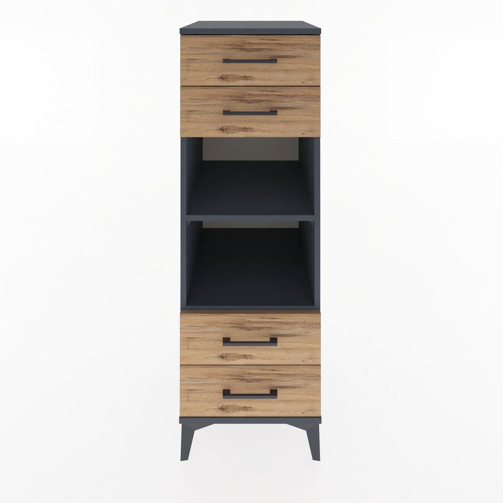 Woodntry Modular Cabinet Anthracite 44x59x122 cm with Drawers and Shelves CR121-2