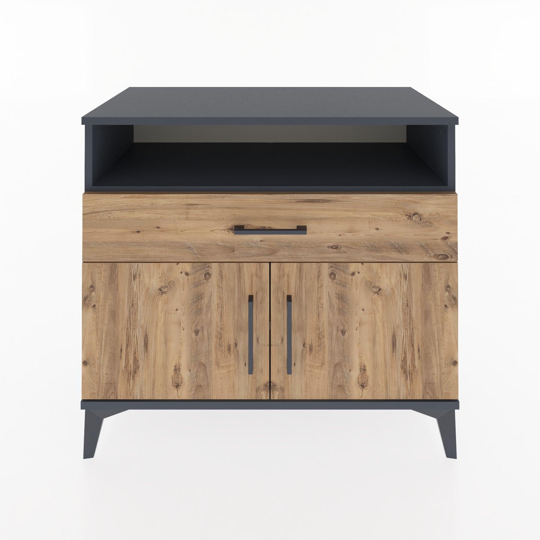 Woodntry Modüler Şifonyer Antrasit 88x44x68 cm Fonksiyonel F21-2
