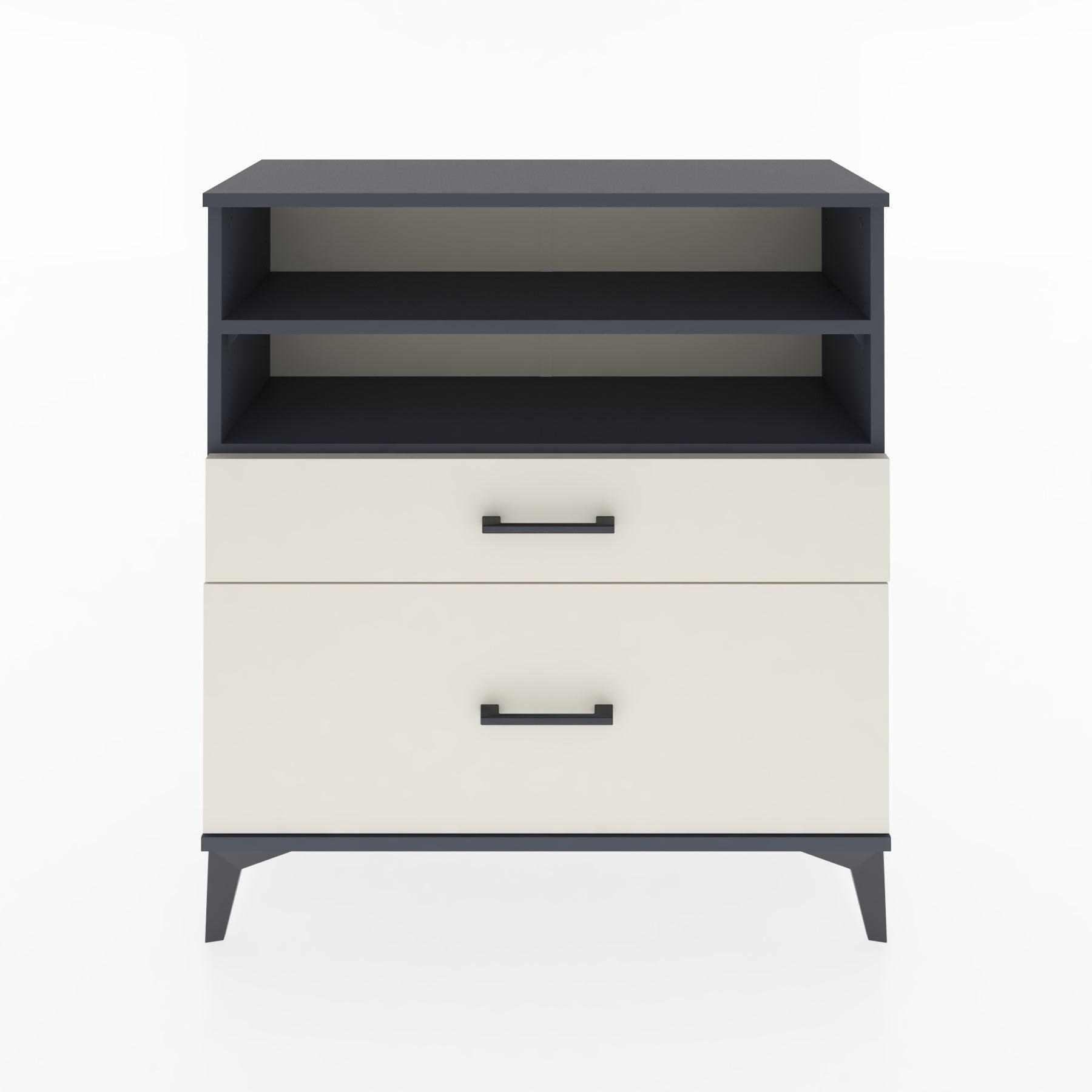 Woodntry Modular Dresser Anthracite 88x30x84 cm with Drawers and Shelves CR21-2
