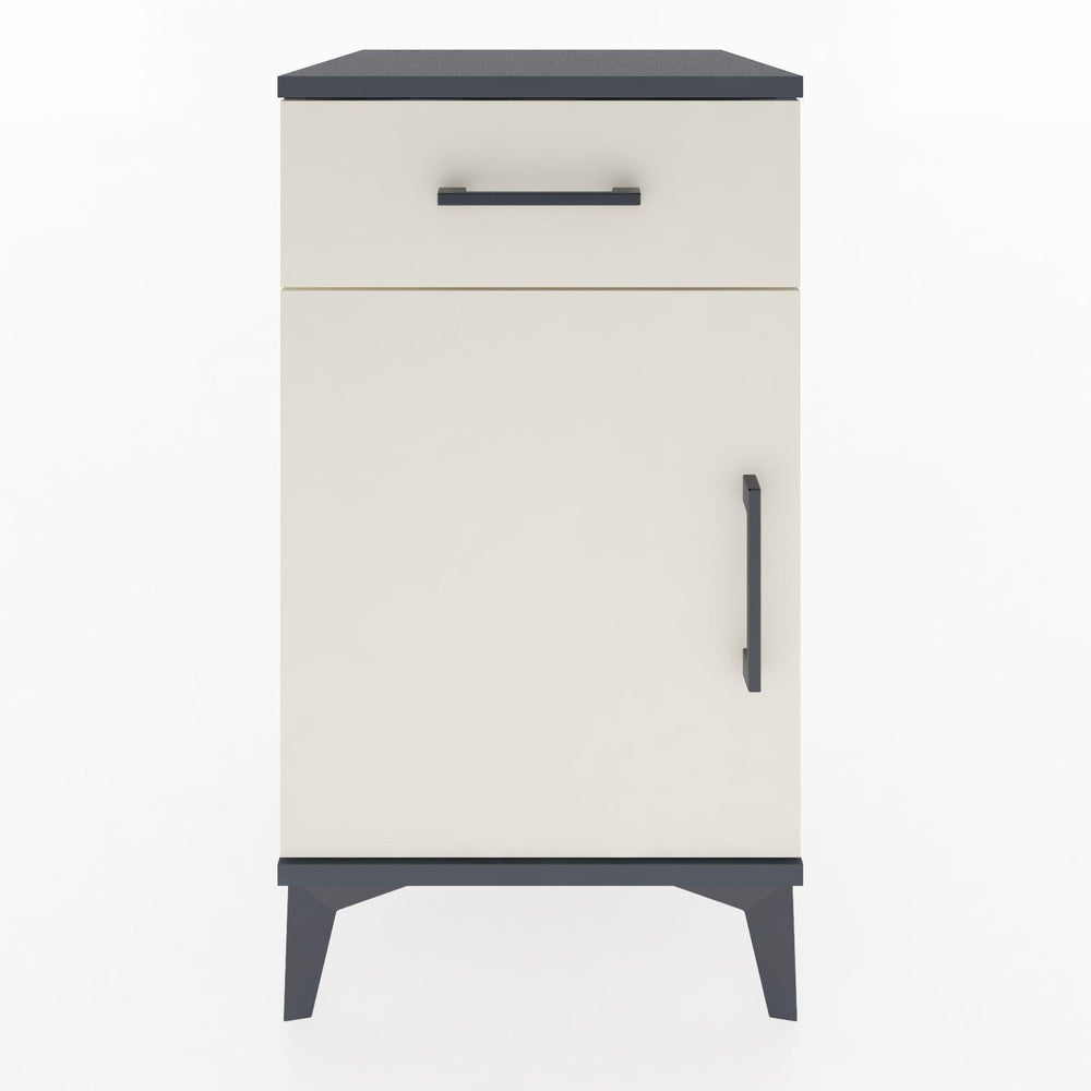 Woodntry Modular Nightstand Anthracite 44x44x68 cm with Cover and Drawer KC21-2