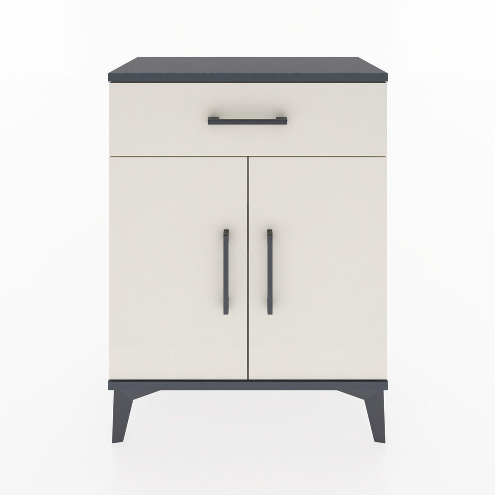 Woodntry Modüler Komodin Antrasit 60x30x68 cm Kapaklı ve Çekmeceli KC21-2