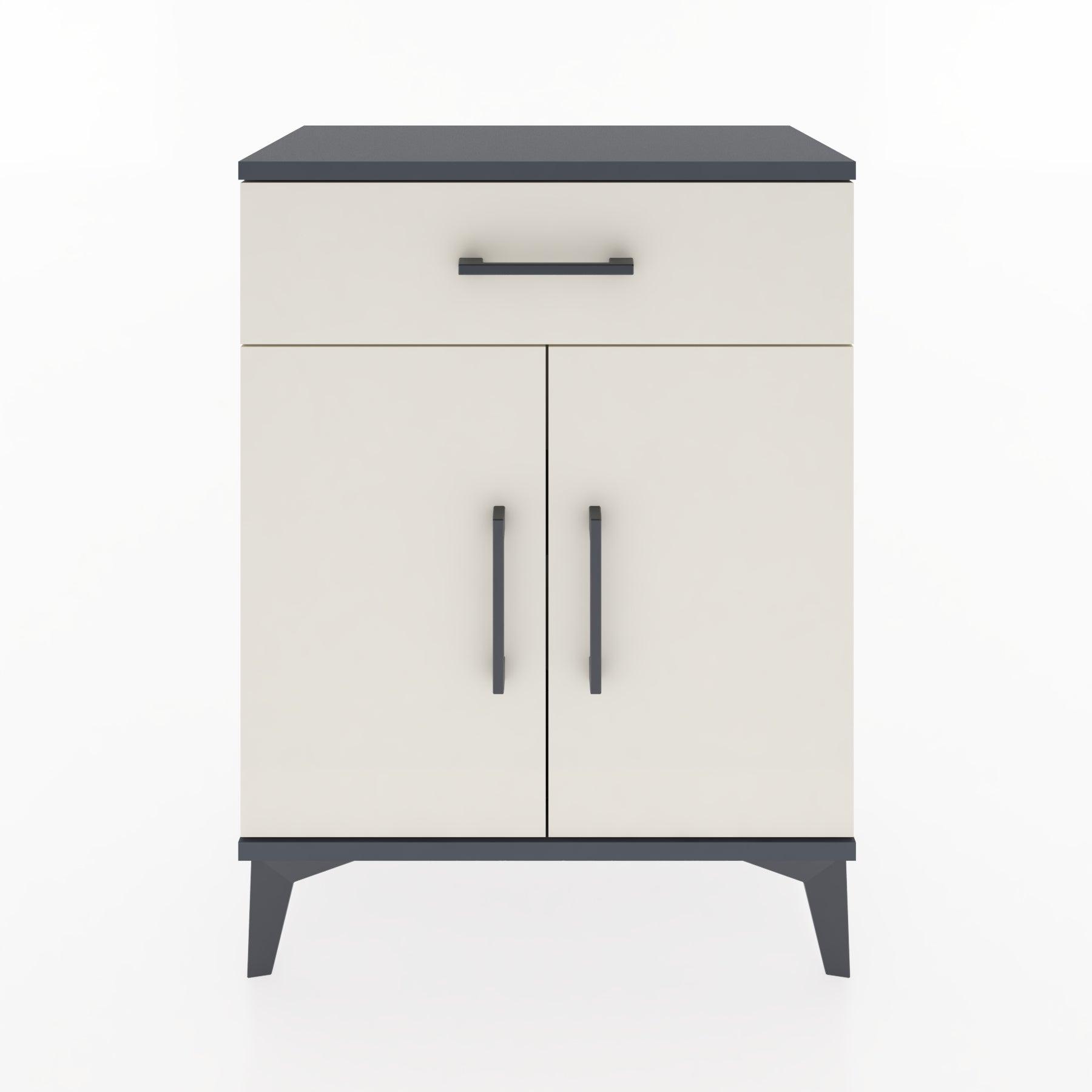 Woodntry Modular Nightstand Anthracite 60x30x68 cm with Cover and Drawer KC21-2