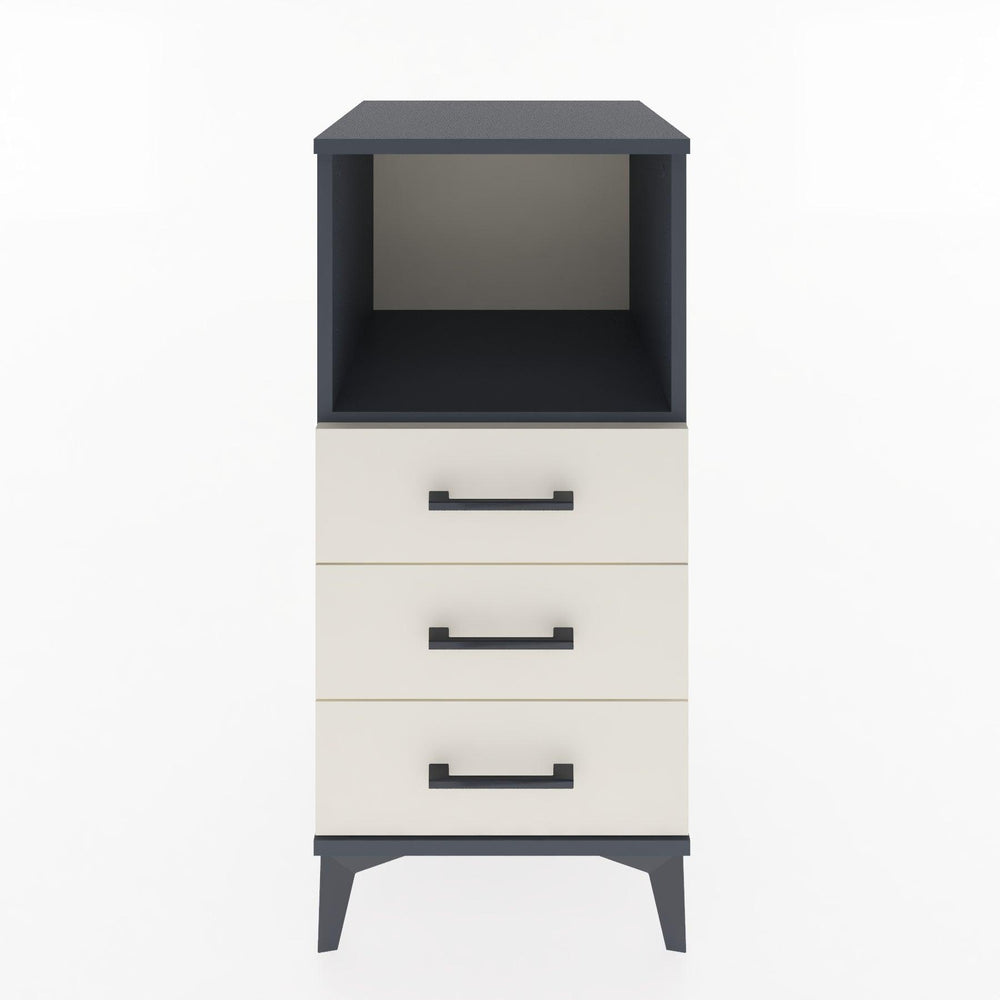 Woodntry Modular Nightstand Anthracite 44x44x84 cm with Drawers and Shelves CR21-2