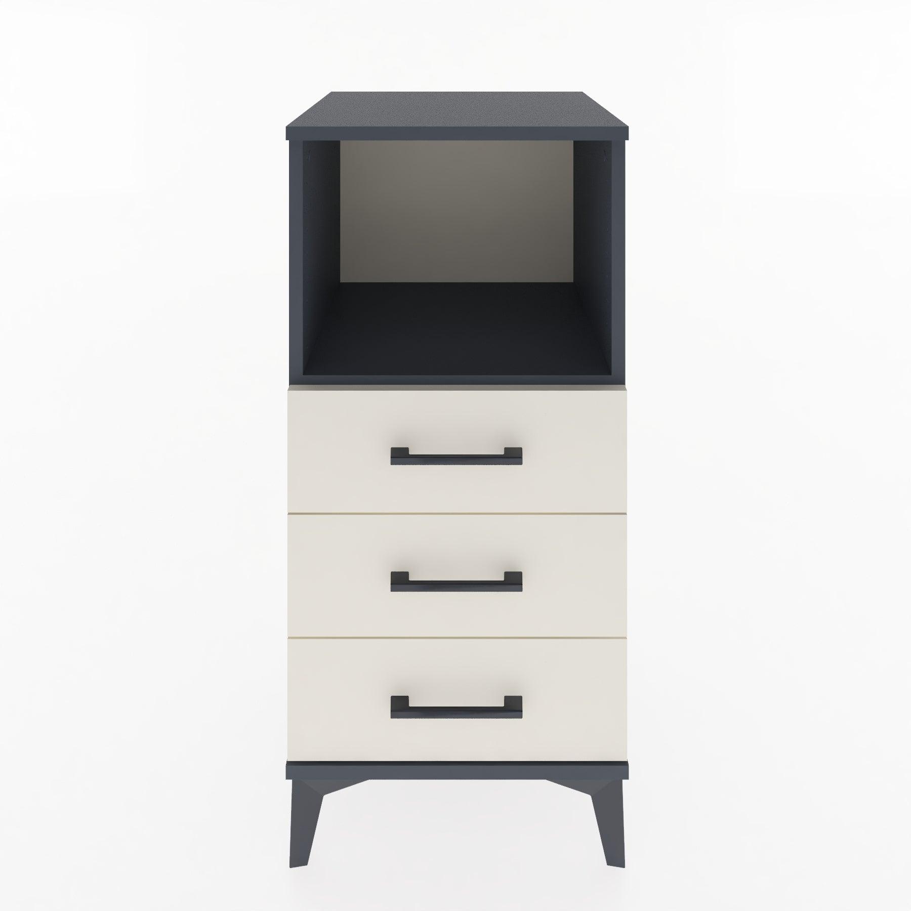 Woodntry Modular Nightstand Anthracite 44x44x84 cm with Drawers and Shelves CR21-2