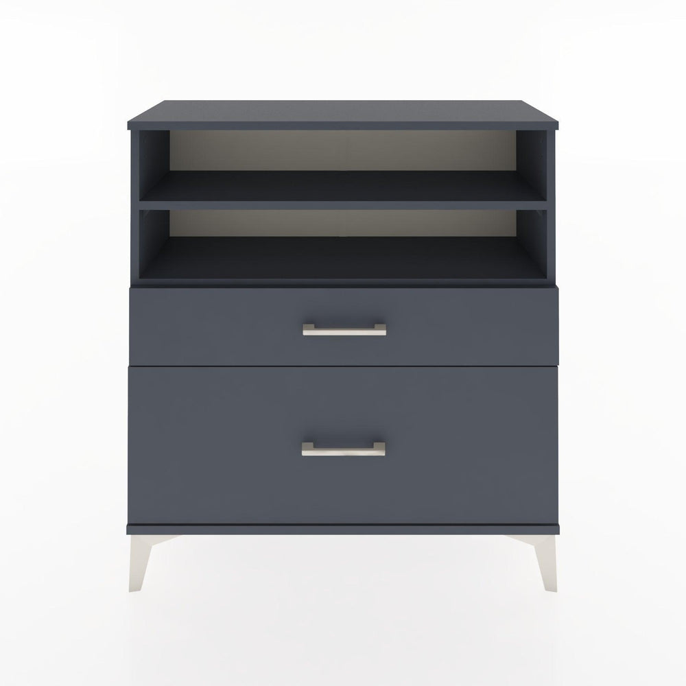 Woodntry Modüler Şifonyer Antrasit 88x30x84 cm Çekmeceli ve Raflı CR21-2