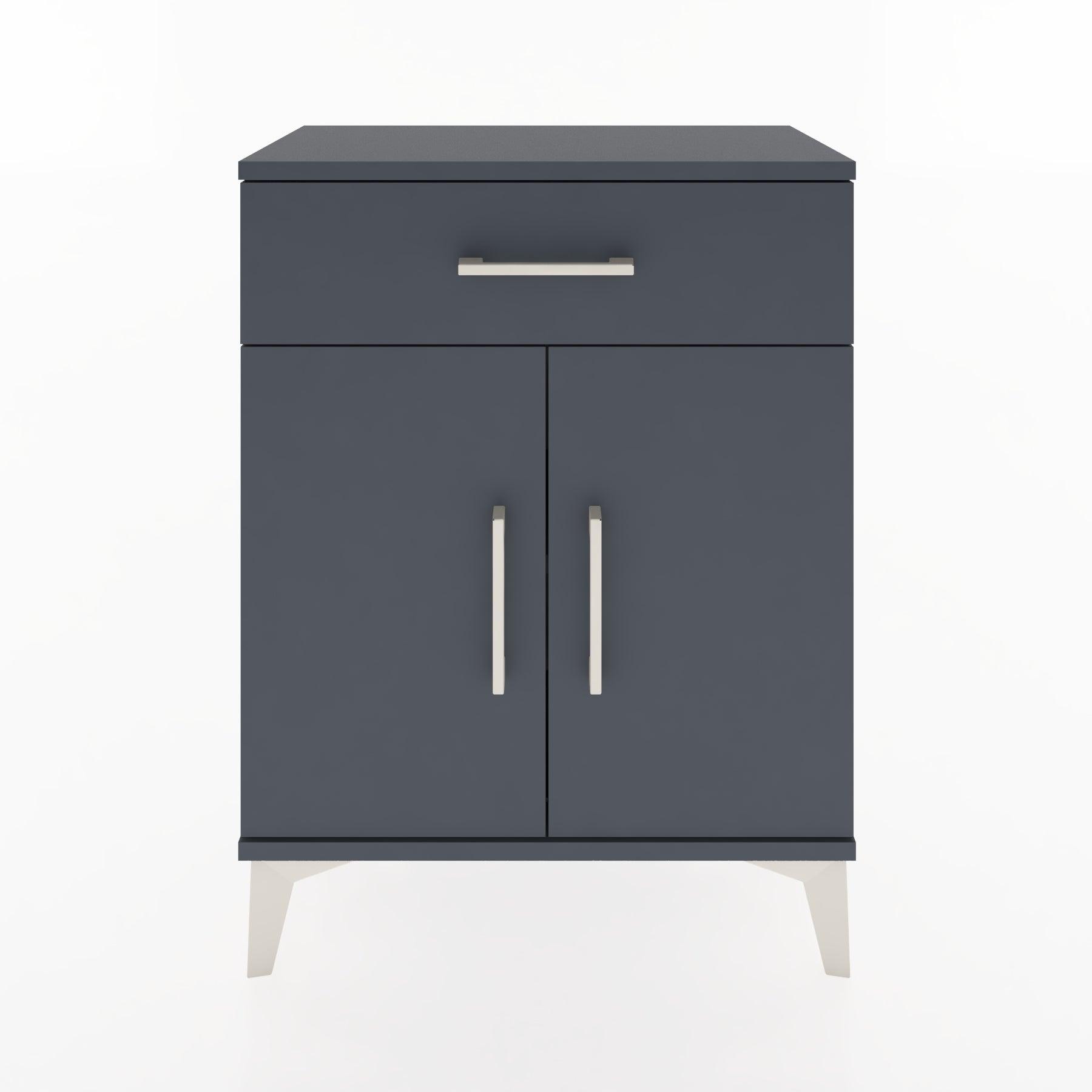 Woodntry Modular Nightstand Anthracite 60x30x68 cm with Cover and Drawer KC21-2