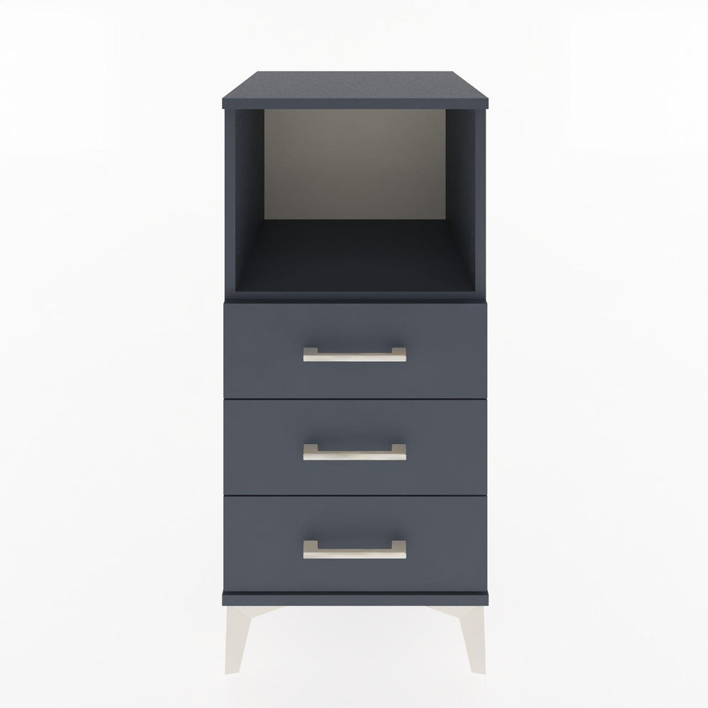 Woodntry Modular Nightstand Anthracite 44x44x84 cm with Drawers and Shelves CR21-2