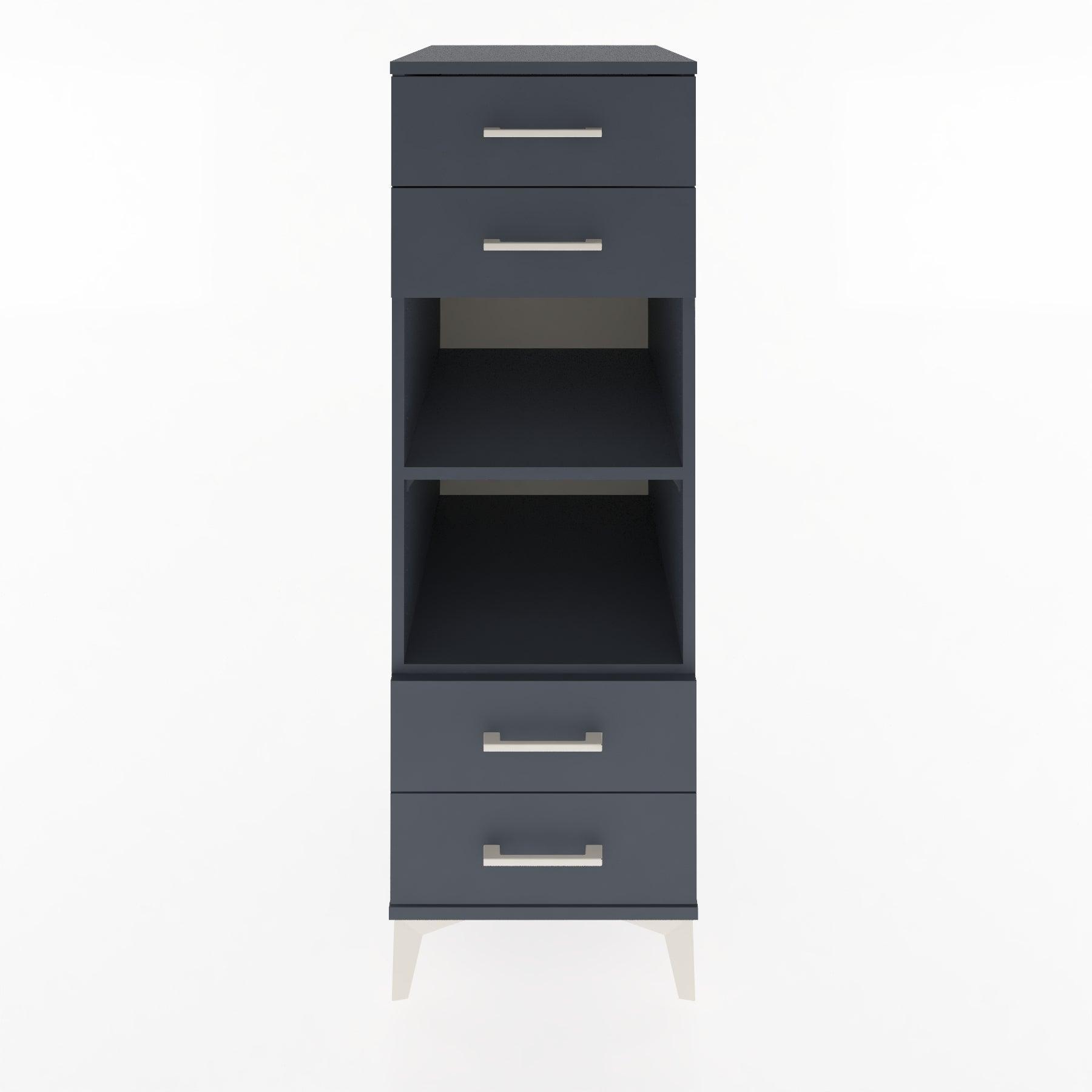 Woodntry Modular Cabinet Anthracite 44x30x122 cm with Drawers and Shelves CR121-2