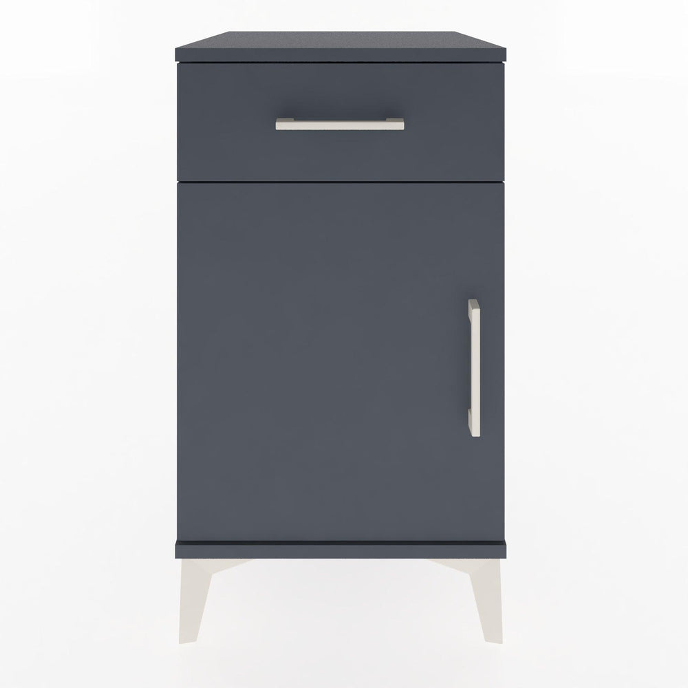 Woodntry Modular Nightstand Anthracite 44x44x68 cm with Cover and Drawer KC21-2