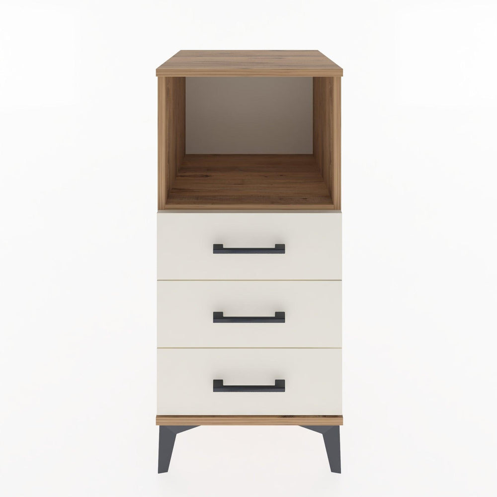 Woodntry Modular Nightstand Pine 44x44x84 cm with Drawers and Shelves CR21-3