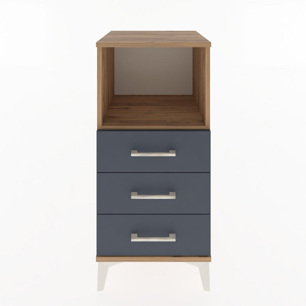 Woodntry Modular Nightstand Pine 44x44x84 cm with Drawers and Shelves CR21-3