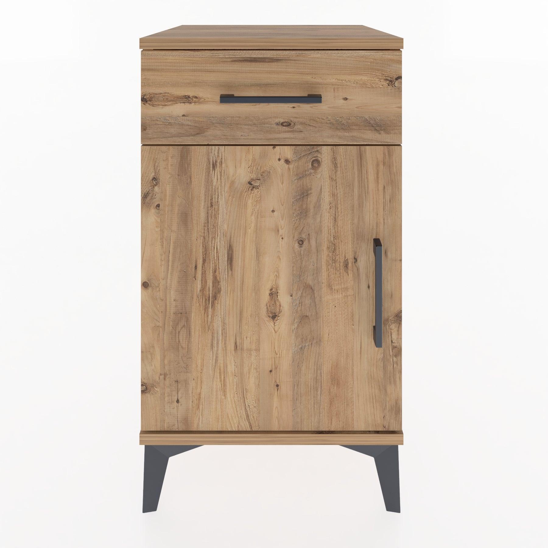Woodntry Modular Nightstand Pine 44x44x68 cm with Cover and Drawer KC21-3