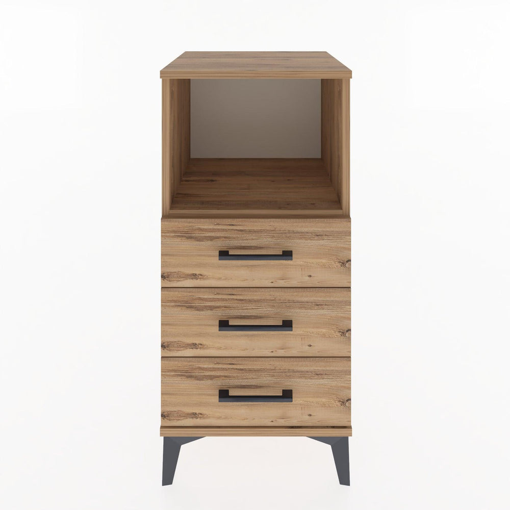 Woodntry Modular Nightstand Pine 44x44x84 cm with Drawers and Shelves CR21-3
