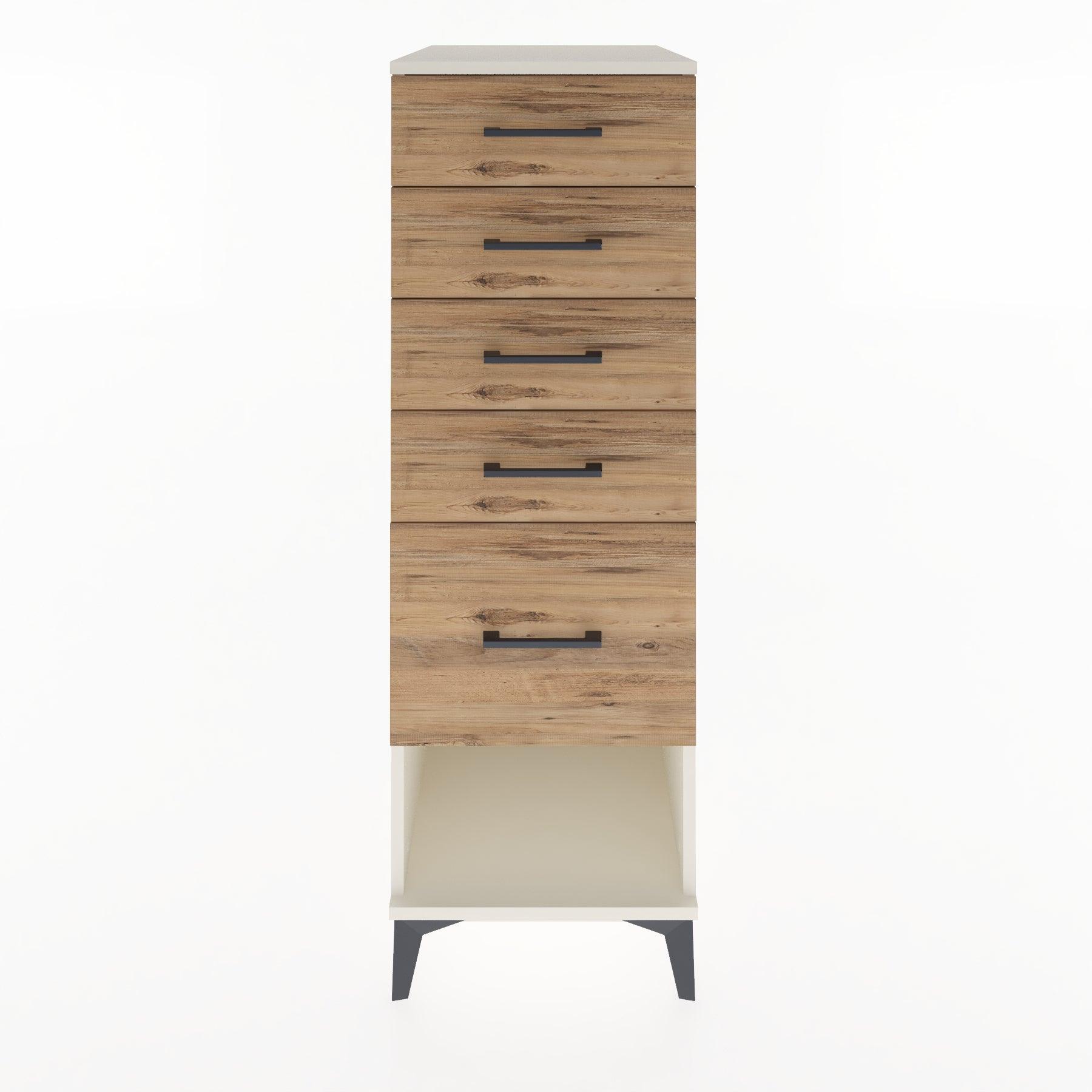 Woodntry Modular Cabinet Moonstone 44x30x122 cm with Drawers and Shelves CR22-1
