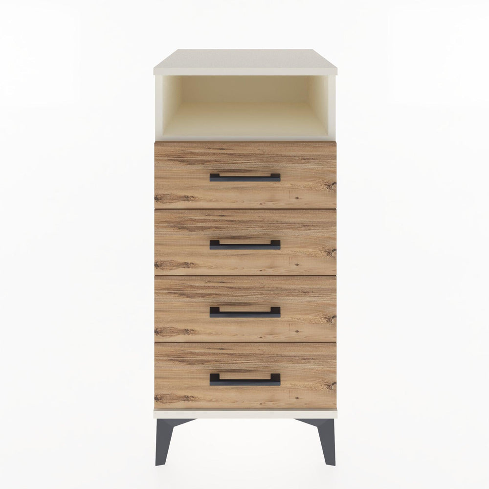Woodntry Modular Nightstand Moonstone 44x44x84 cm with Drawer and Shelf CR22-1