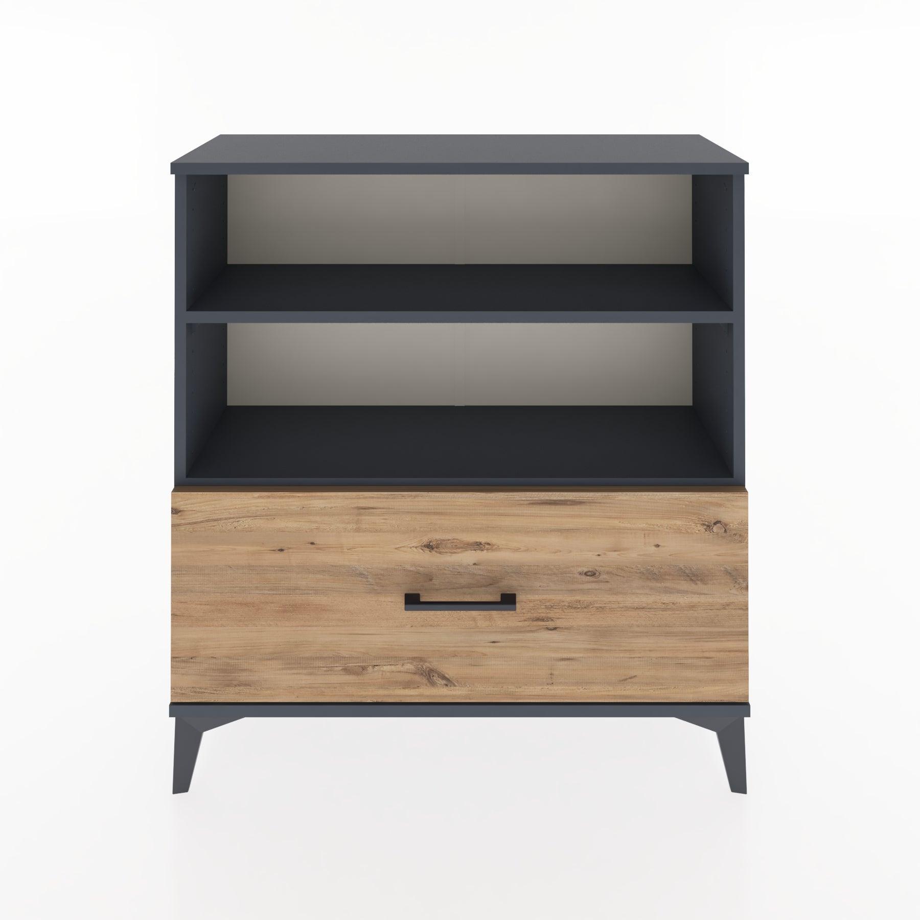 Woodntry Modular Dresser Anthracite 88x30x84 cm with Drawers and Shelves CR22-2