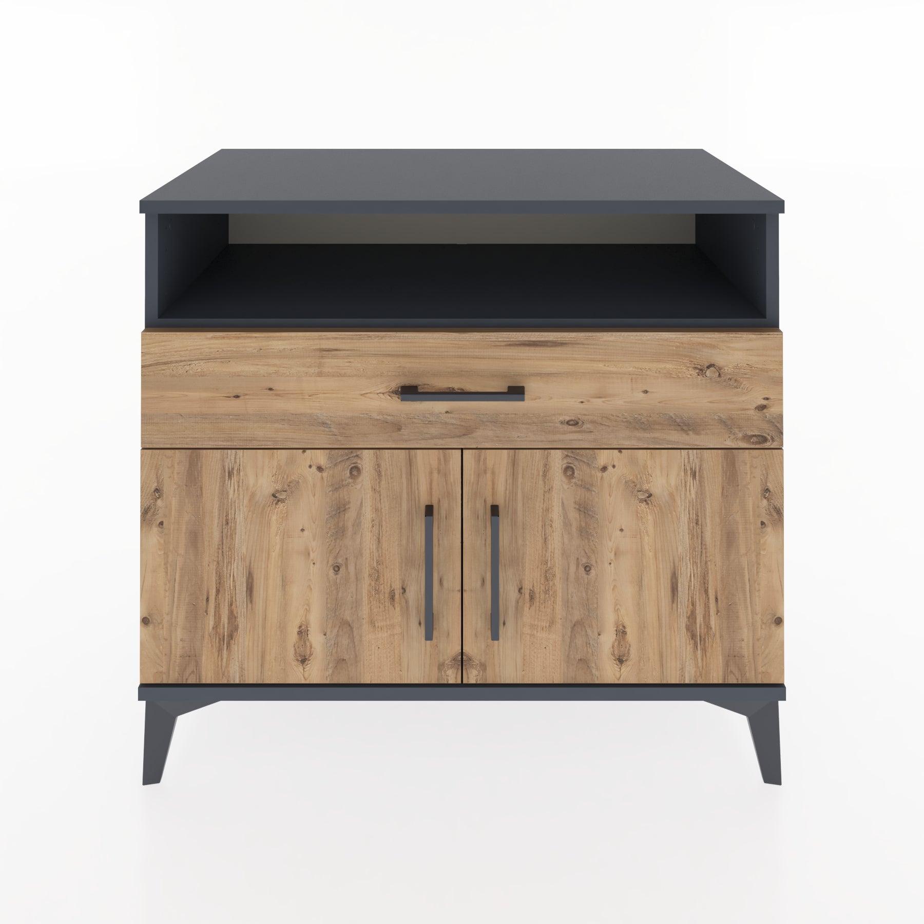 Woodntry Modüler Şifonyer Antrasit 88x44x68 cm Fonksiyonel F22-2