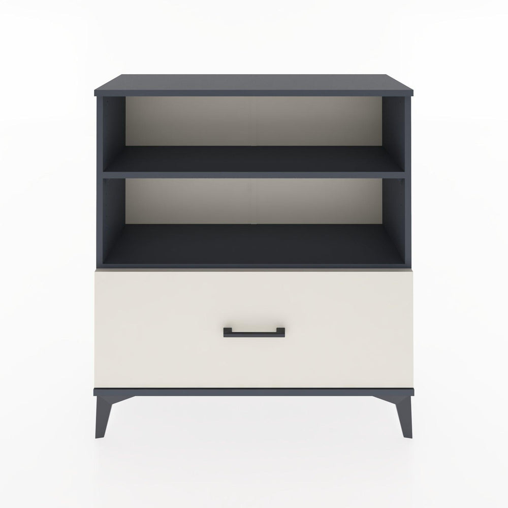 Woodntry Modüler Şifonyer Antrasit 88x30x84 cm Çekmeceli ve Raflı CR22-2