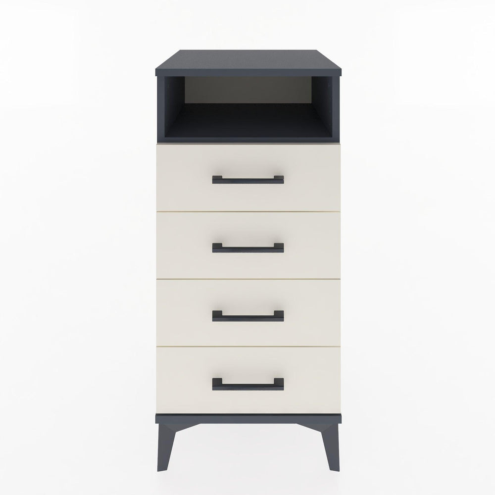 Woodntry Modüler Komodin Antrasit 44x44x84 cm Çekmeceli ve Raflı CR22-2