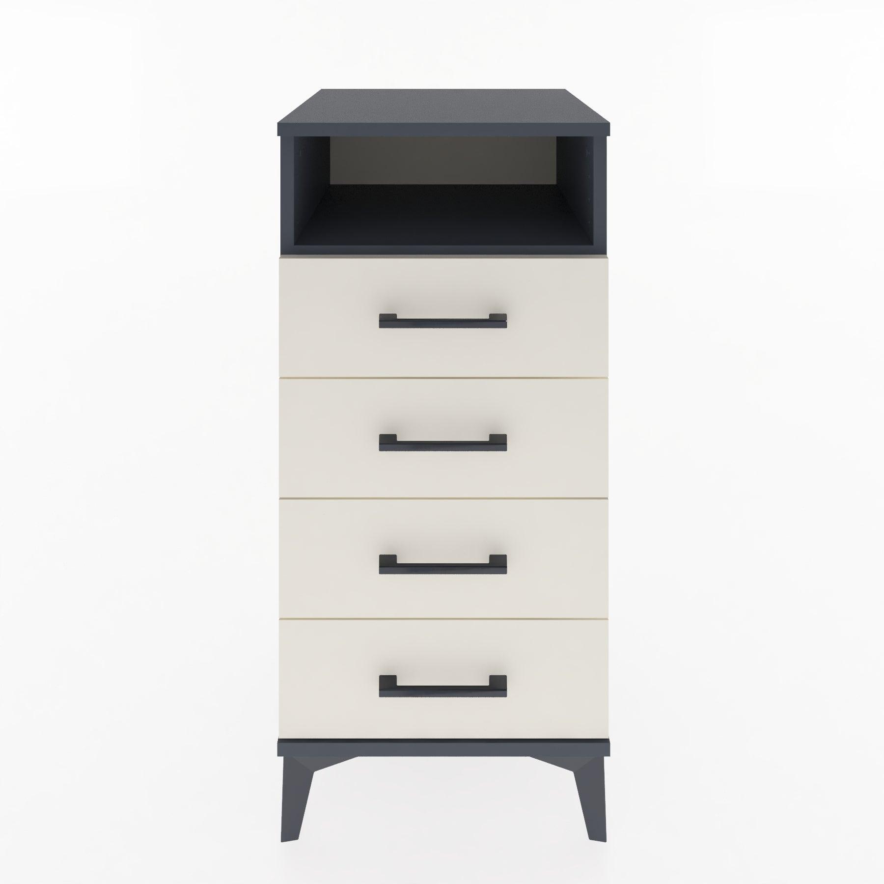 Woodntry Modular Nightstand Anthracite 44x44x84 cm with Drawers and Shelves CR22-2