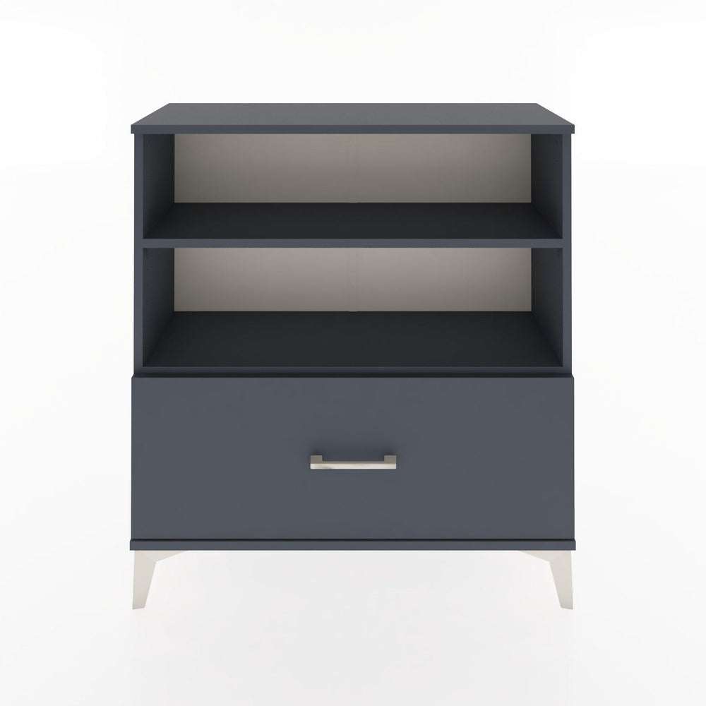 Woodntry Modüler Şifonyer Antrasit 88x30x84 cm Çekmeceli ve Raflı CR22-2