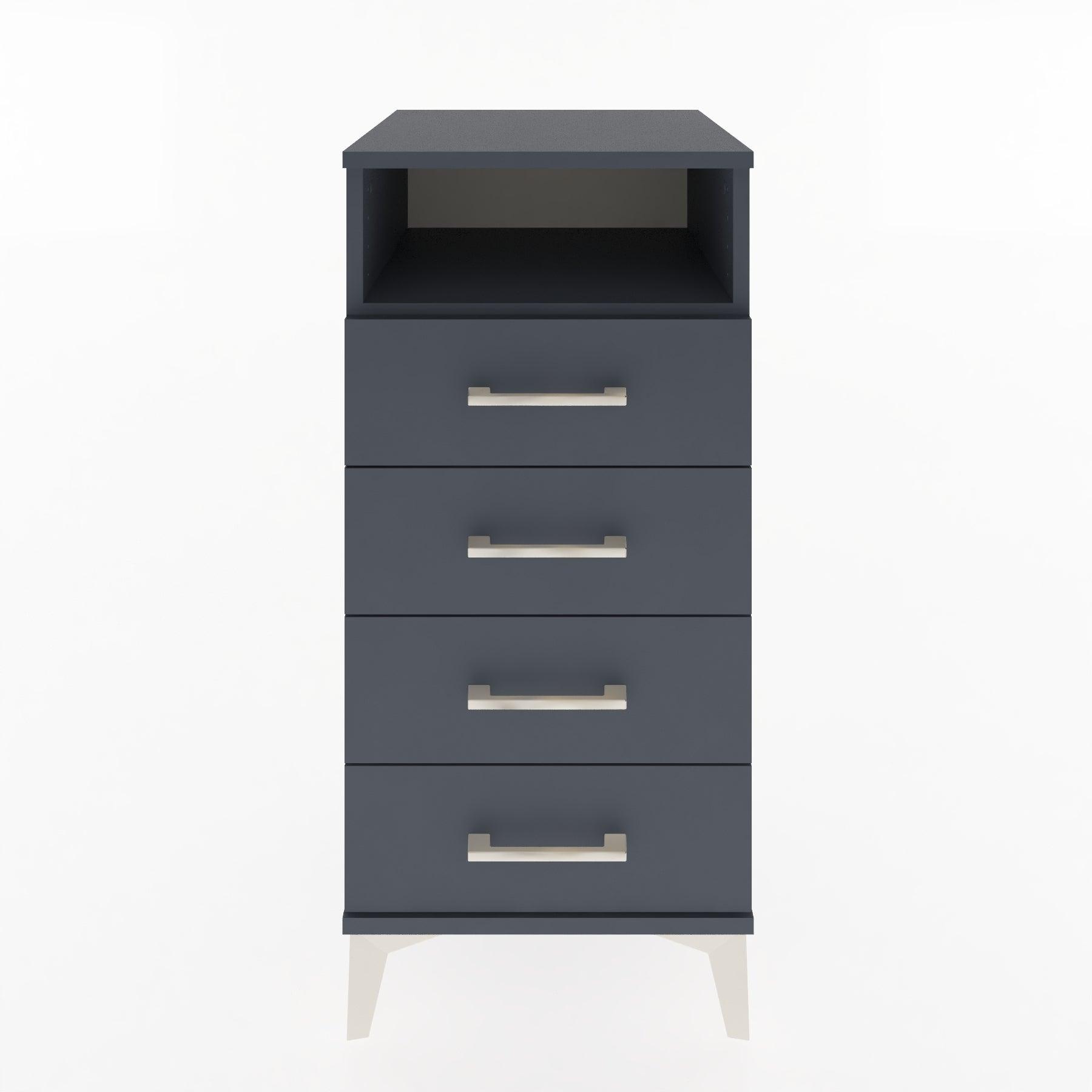 Woodntry Modular Nightstand Anthracite 44x44x84 cm with Drawers and Shelves CR22-2