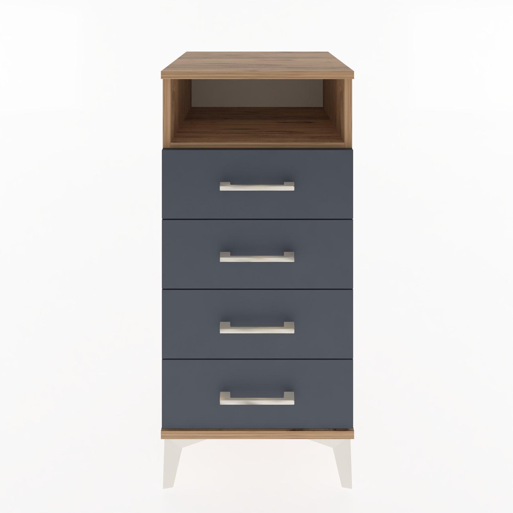 Woodntry Modular Nightstand Pine 44x44x84 cm with Drawers and Shelves CR22-3