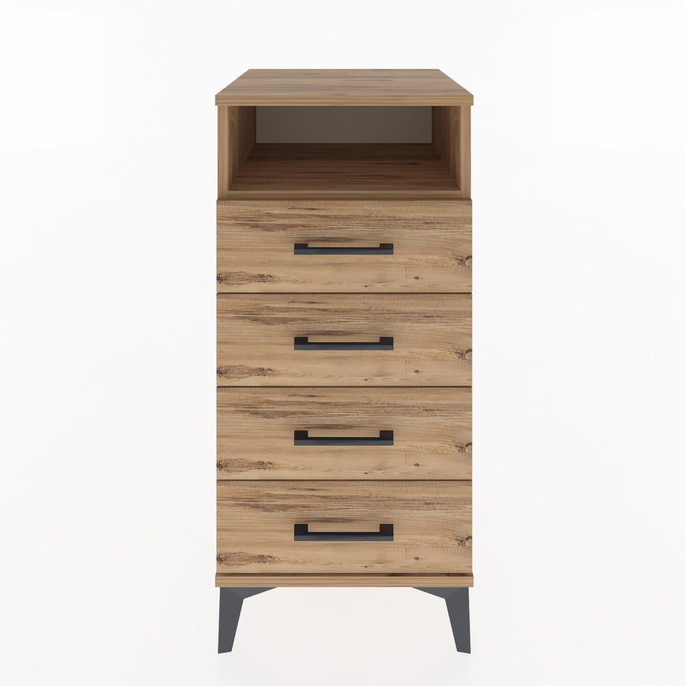Woodntry Modular Nightstand Pine 44x44x84 cm with Drawers and Shelves CR22-3