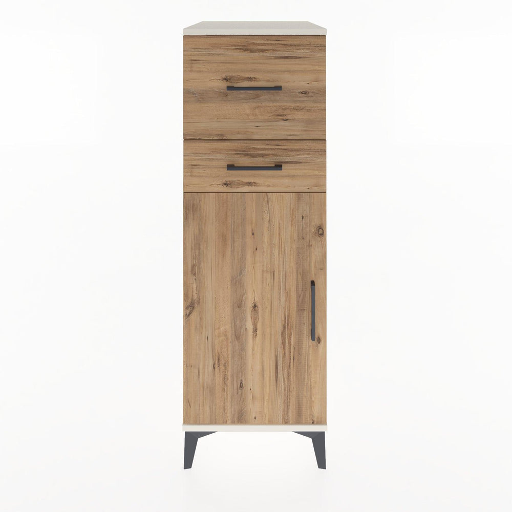 Woodntry Modüler Dolap Aytaşı 44x59x122 cm Kapaklı ve Çekmeceli KC123-1