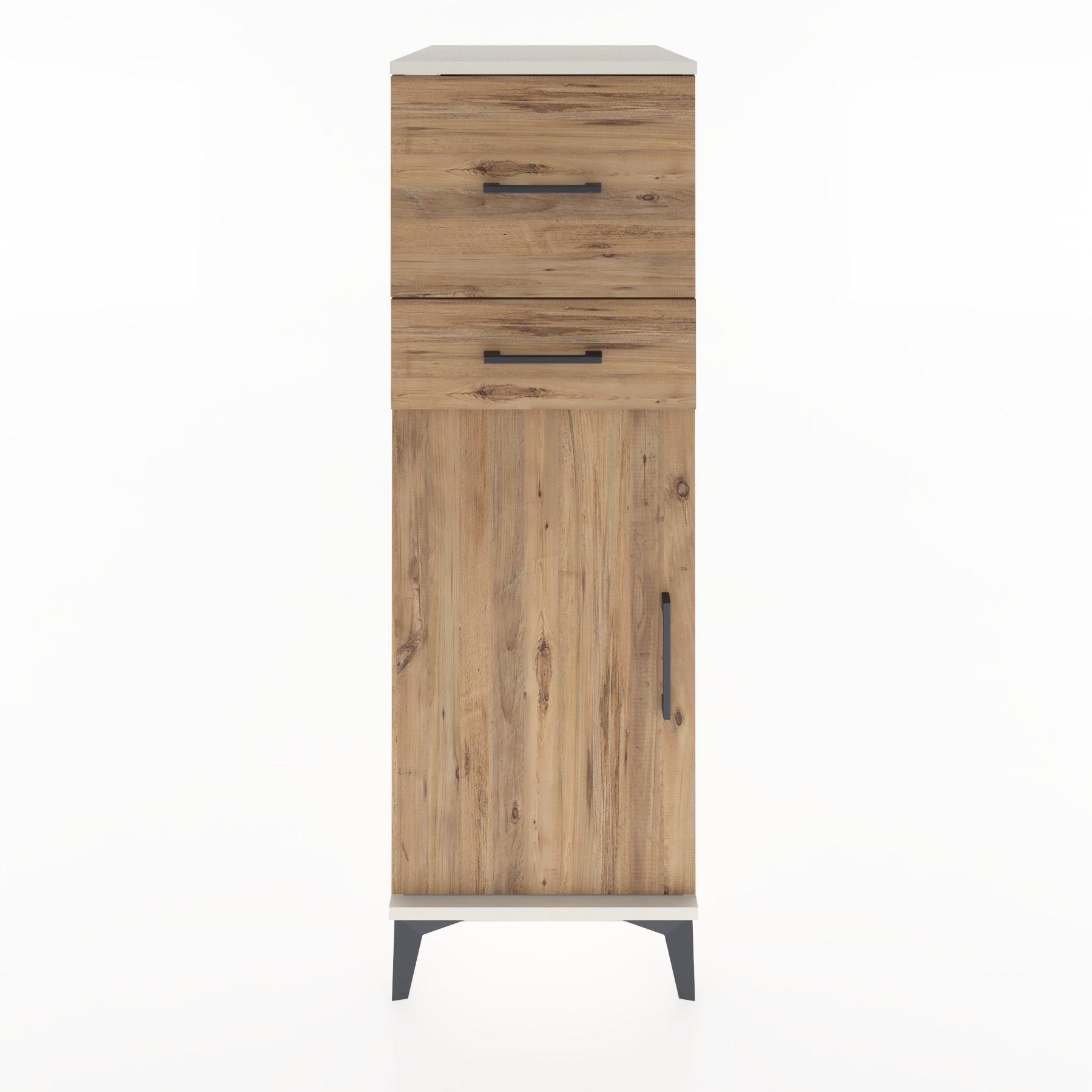 Woodntry Modüler Dolap Aytaşı 44x59x122 cm Kapaklı ve Çekmeceli KC23-1