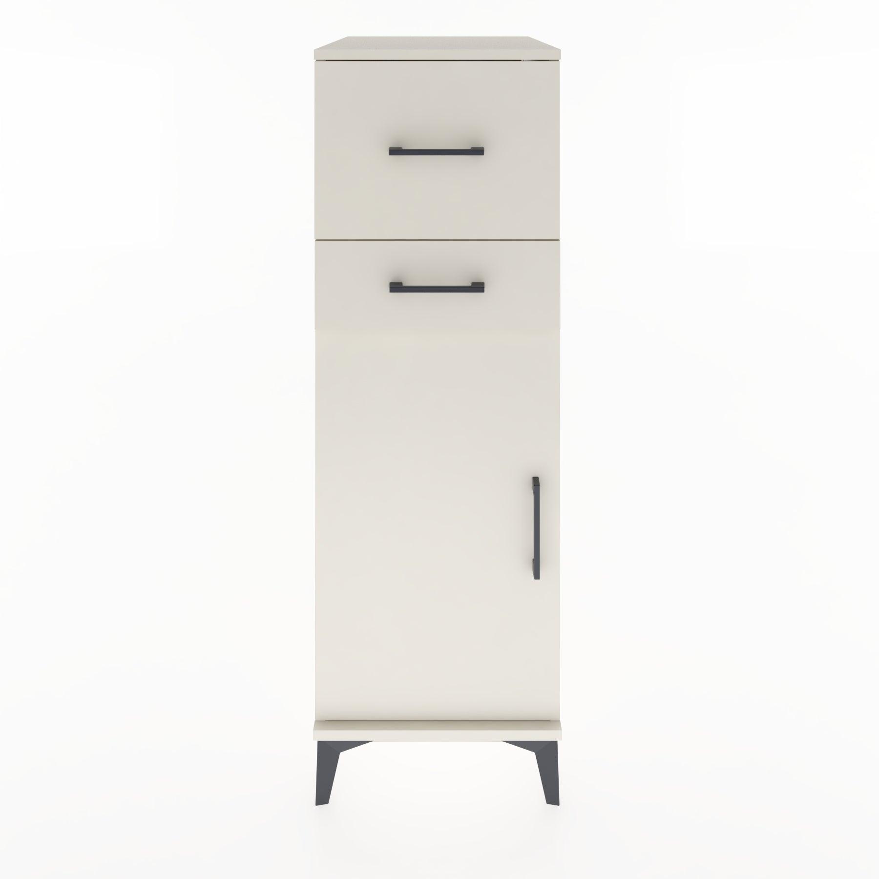 Woodntry Modular Cabinet Moonstone 44x30x122 cm with Doors and Drawers KC23-1