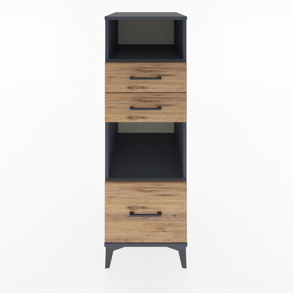 Woodntry Modular Cabinet Anthracite 44x59x122 cm with Drawers and Shelves CR73-2