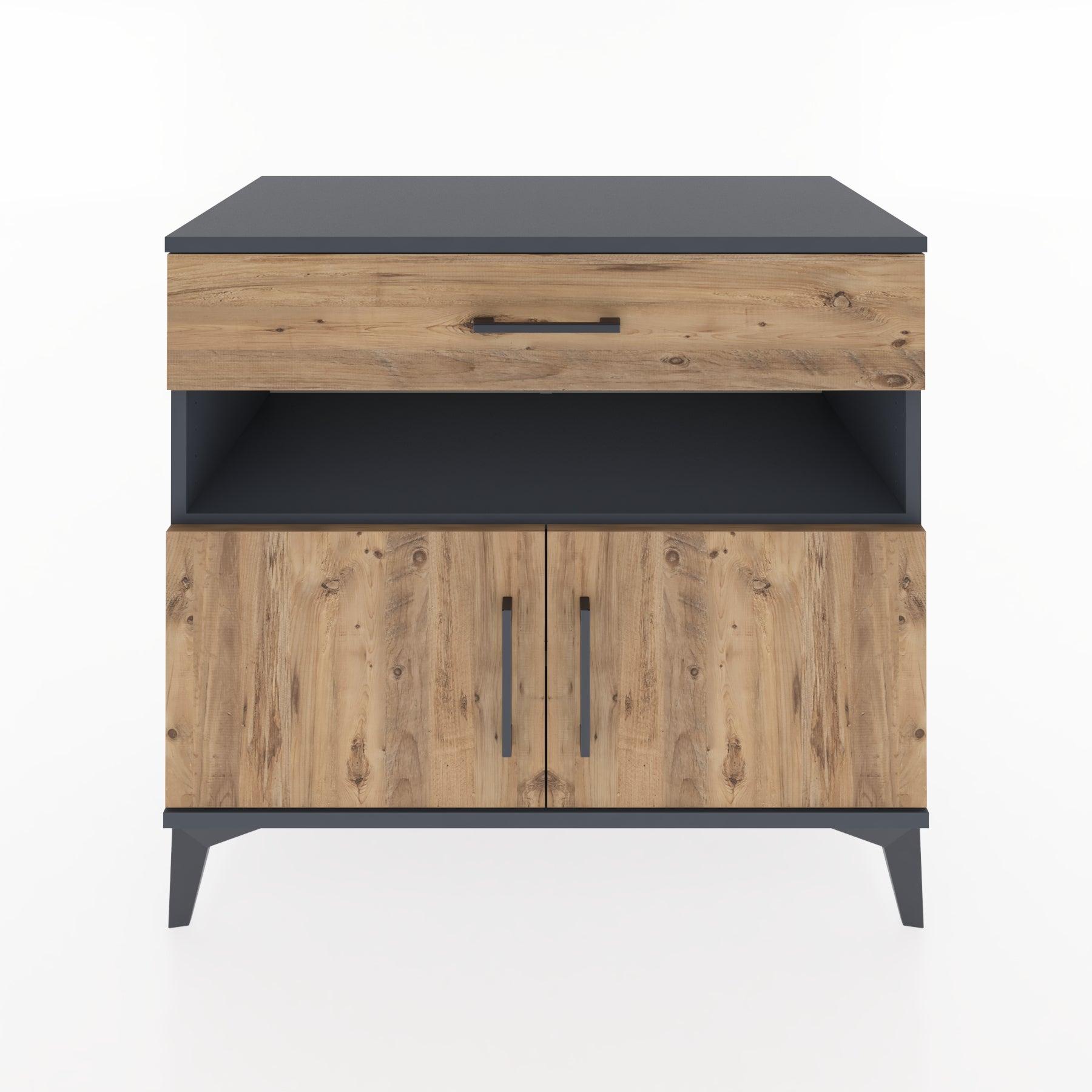 Woodntry Modüler Şifonyer Antrasit 88x44x68 cm Fonksiyonel F23-2