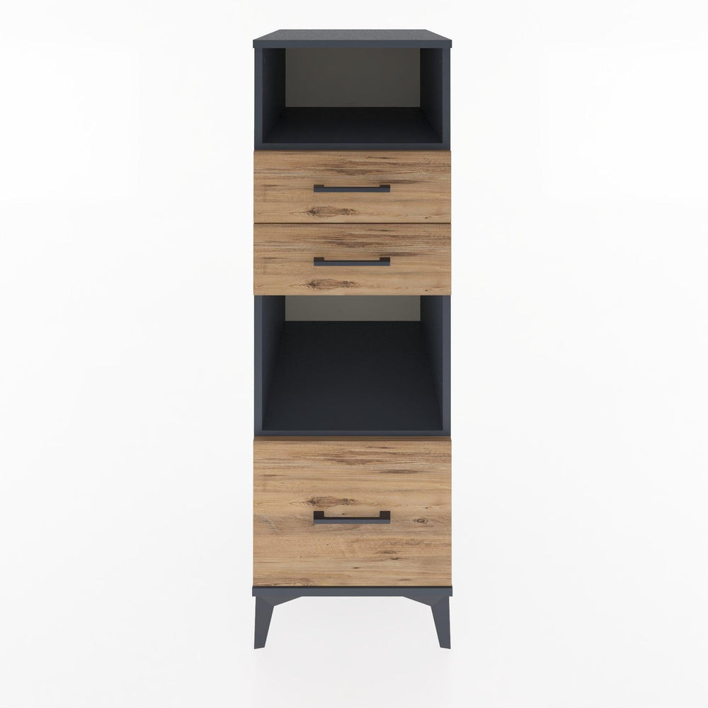Woodntry Modular Cabinet Anthracite 44x30x122 cm with Drawers and Shelves CR73-2