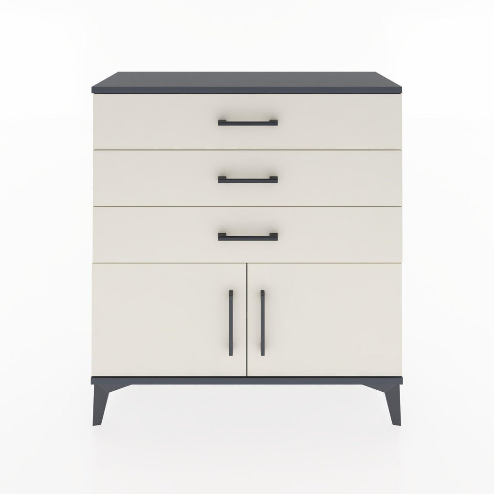 Woodntry Modüler Şifonyer Antrasit 88x30x84 cm Kapaklı ve Çekmeceli KC23-2